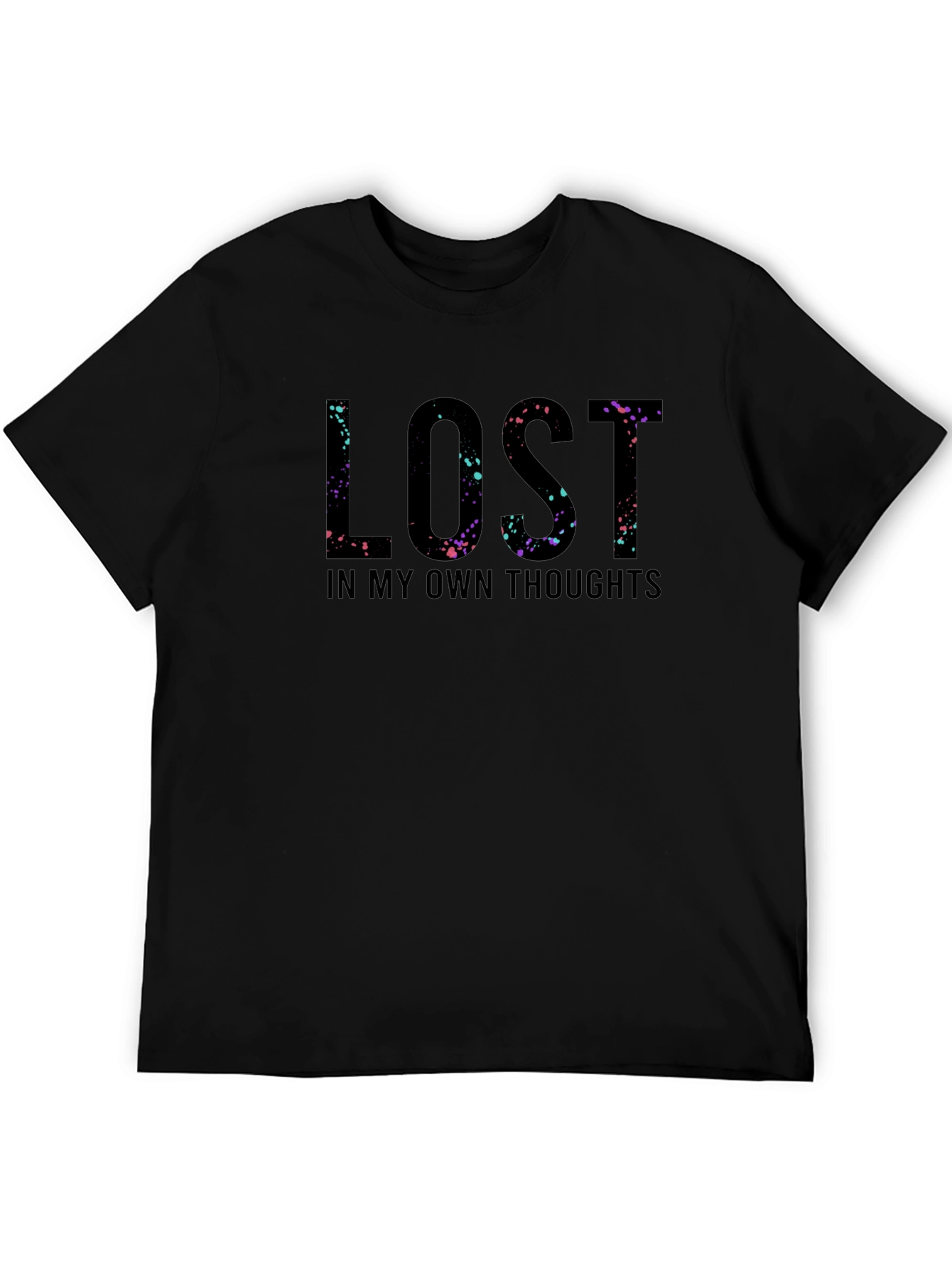 Black Lost in My Own Thoughts Graphic T-Shirt view 5