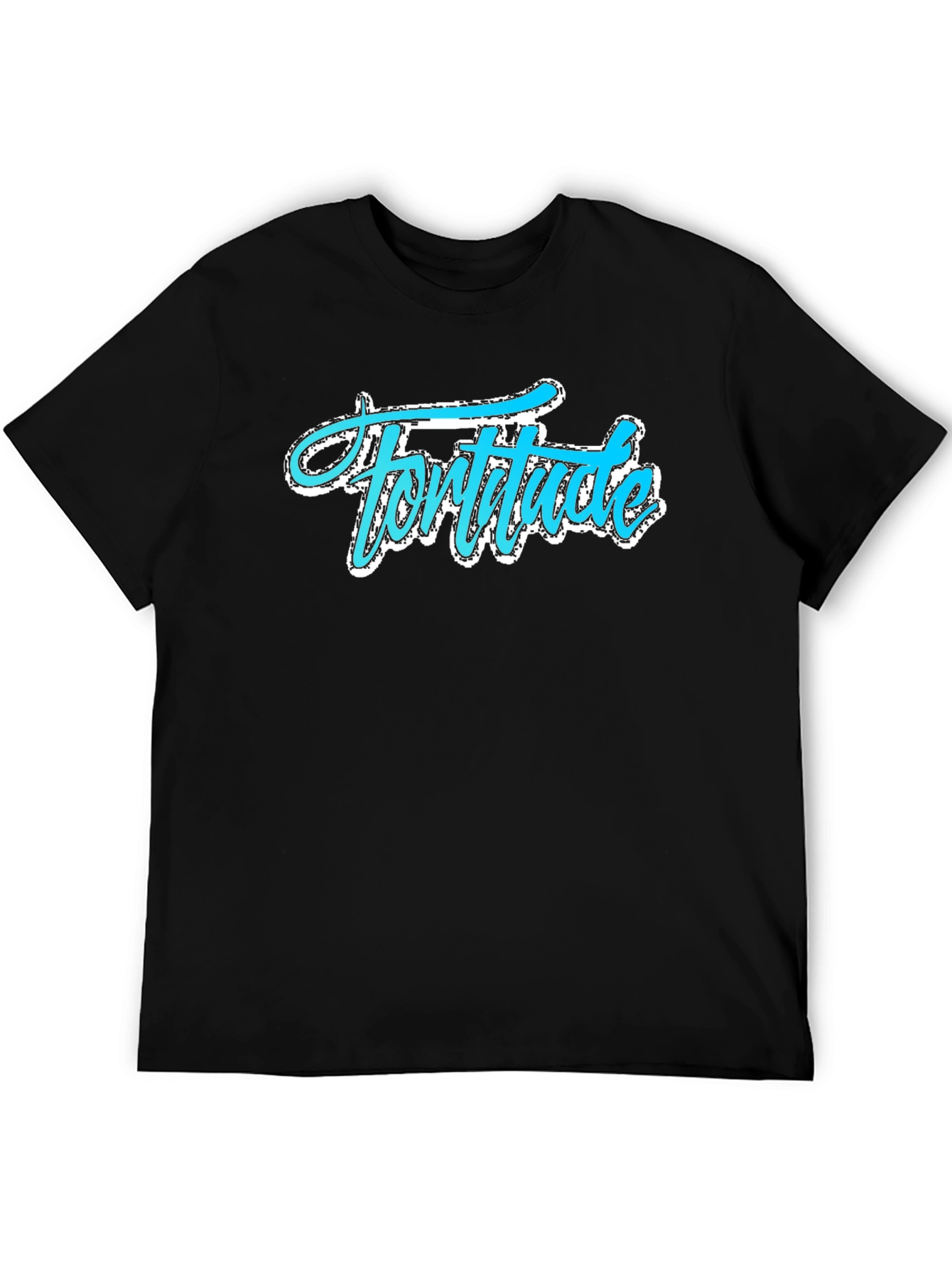 Black Fortitude Graphic Tee - Mens Black Cotton T-Shirt view 5