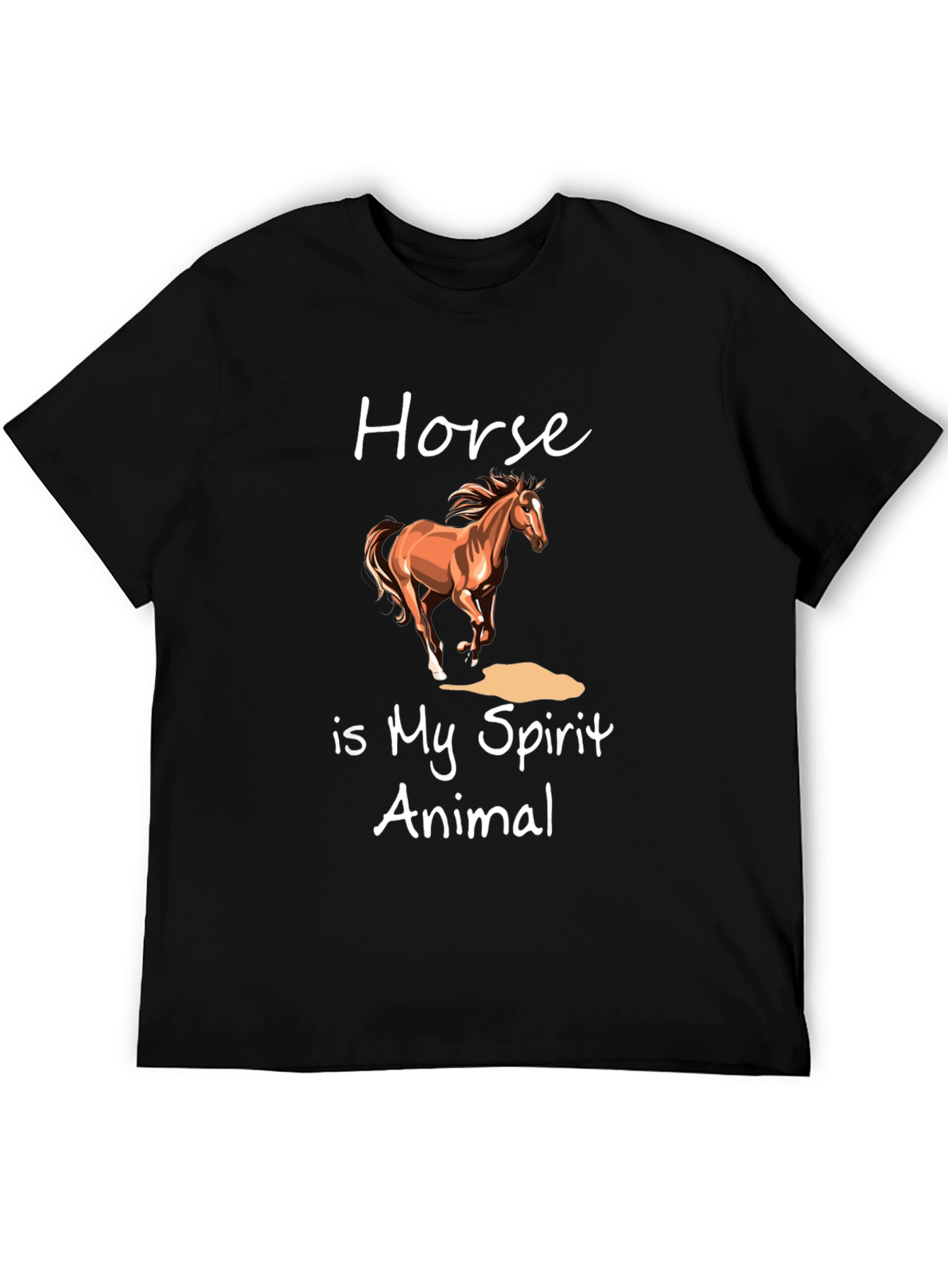 Black Horse Spirit Animal Graphic T-Shirt view 5