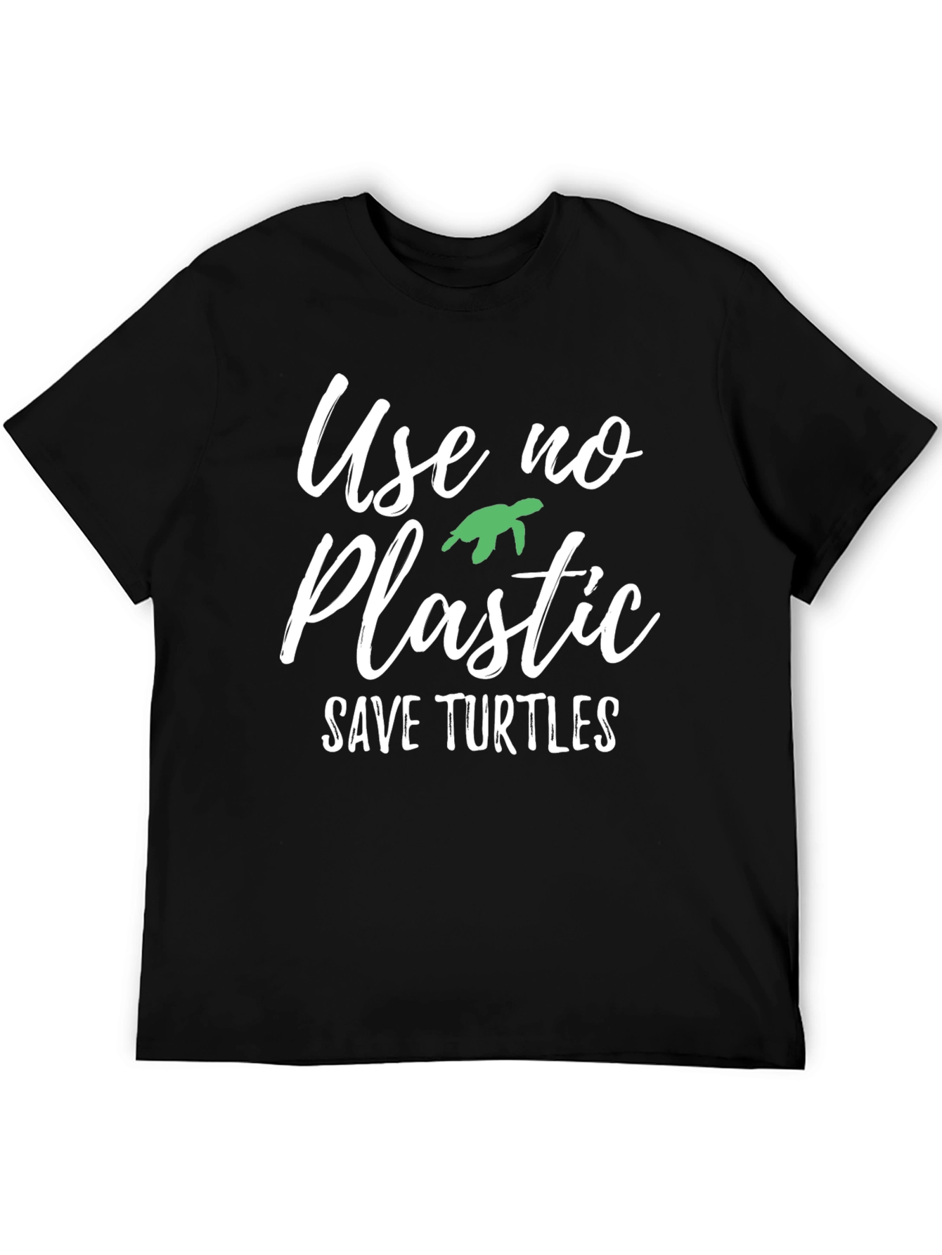 Black Eco-Friendly "Use No Plastic" Graphic Tee view 5