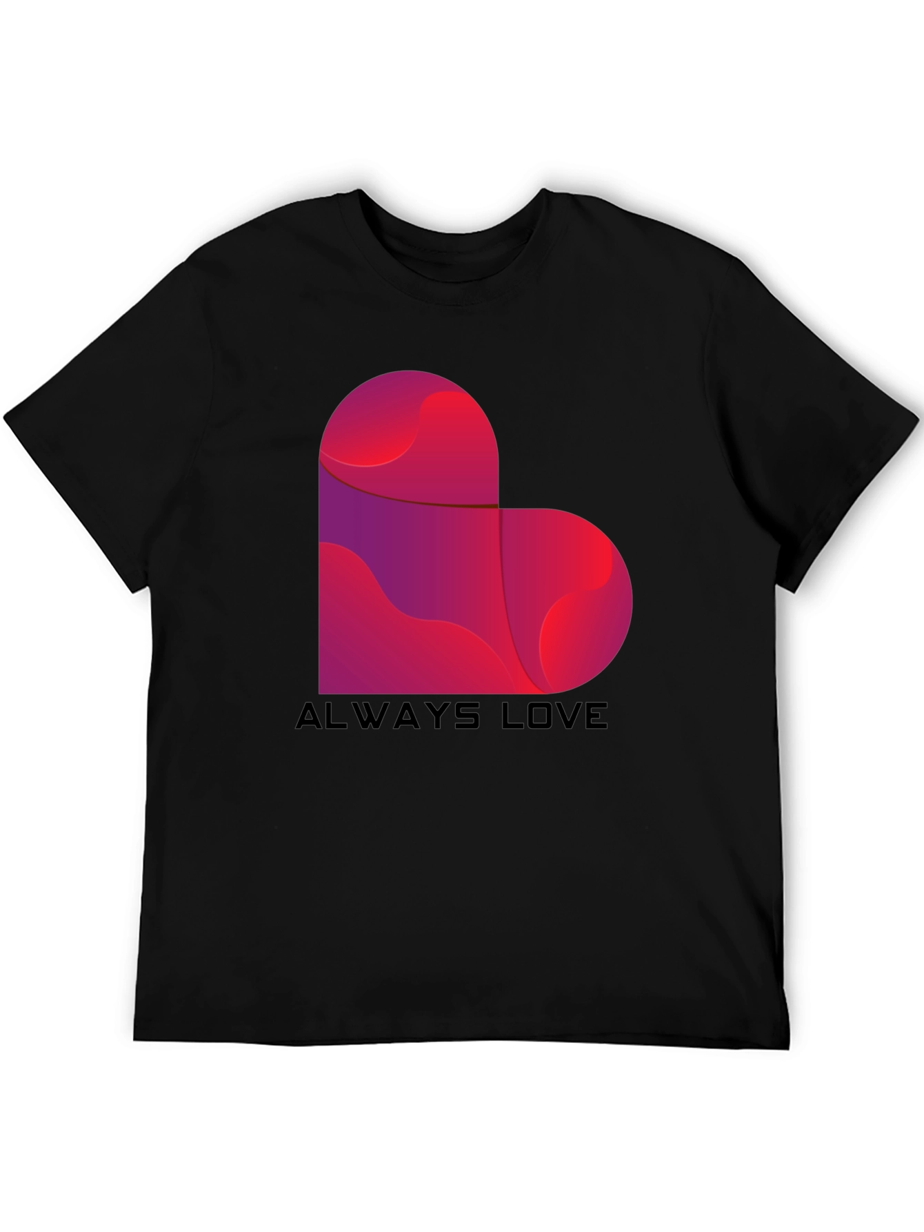 Black Always Love Heart Graphic Tee - Black view 5