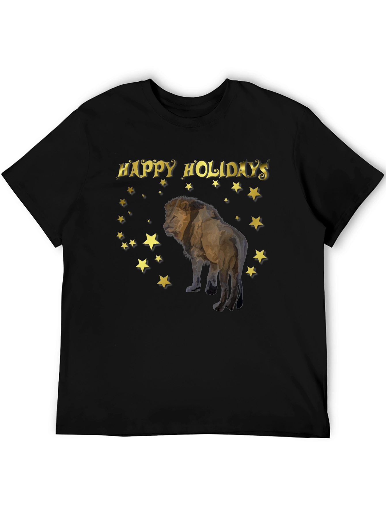 Black Holiday Lion Graphic T-Shirt view 5
