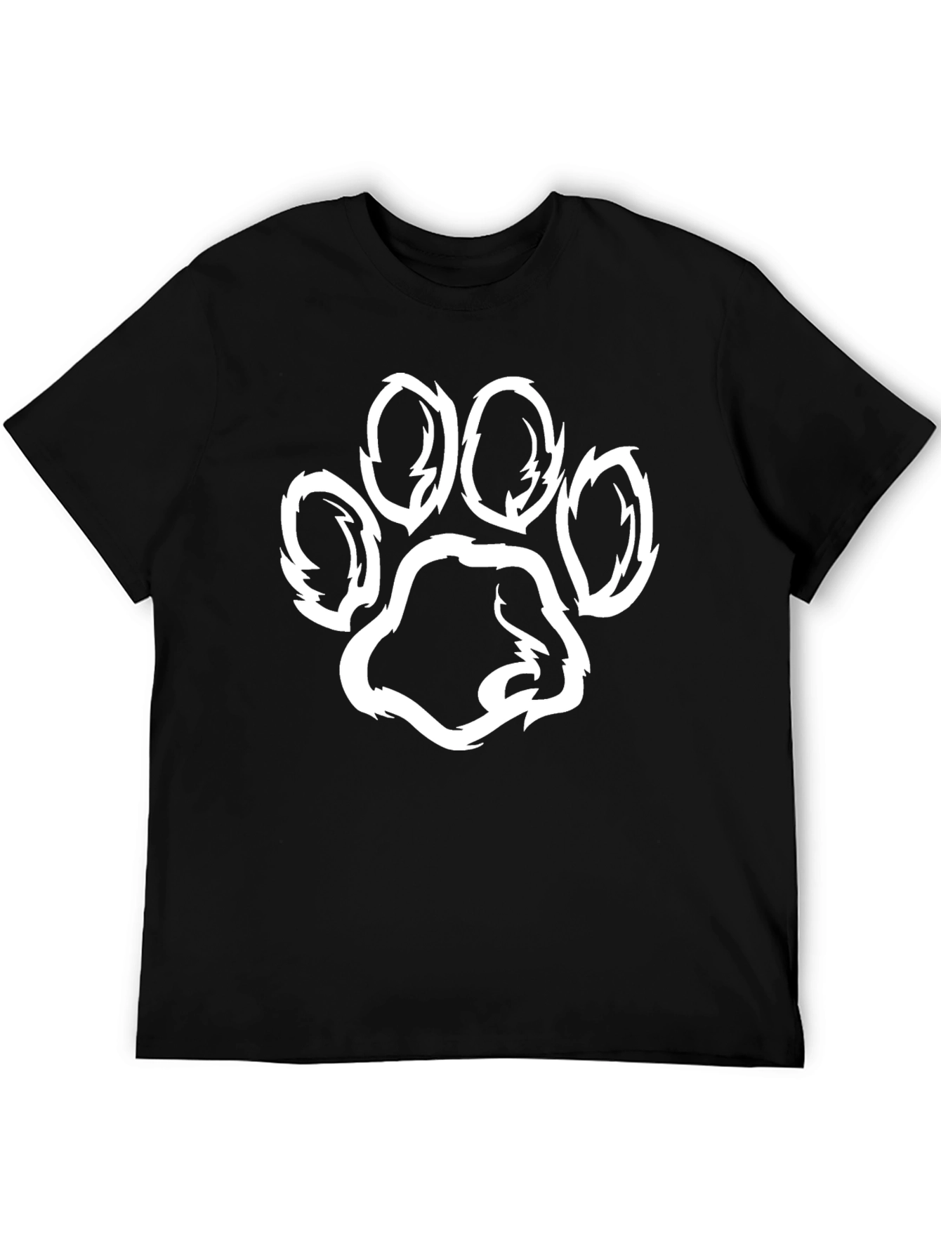 Black Black T-Shirt with Paw Print Graphic view 5