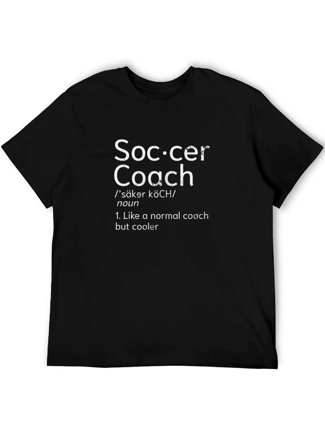 Black Soccer Coach Definition T-Shirt view 5