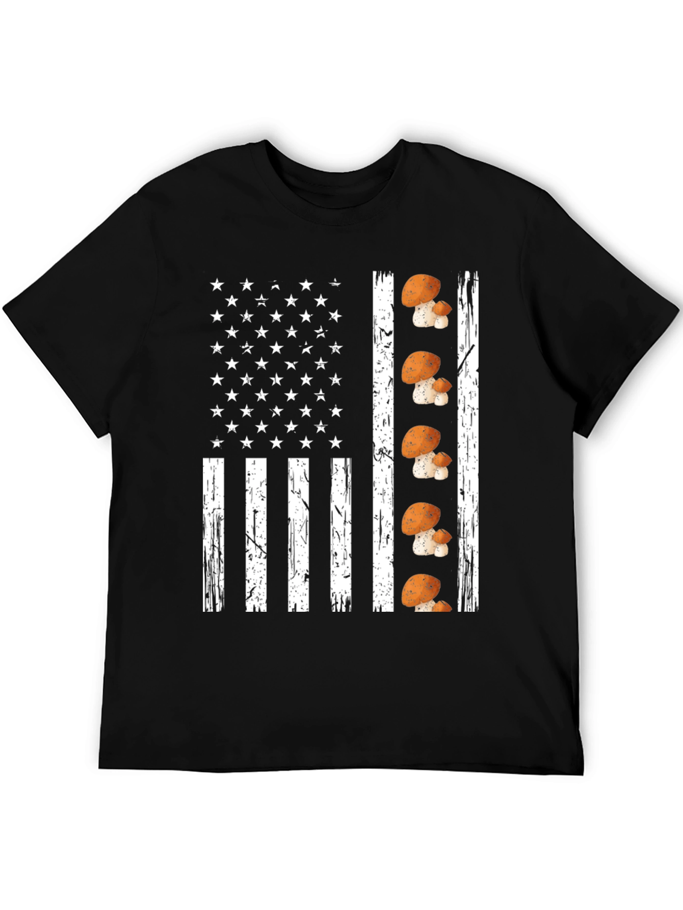 Black Mushroom Flag Graphic Tee view 5