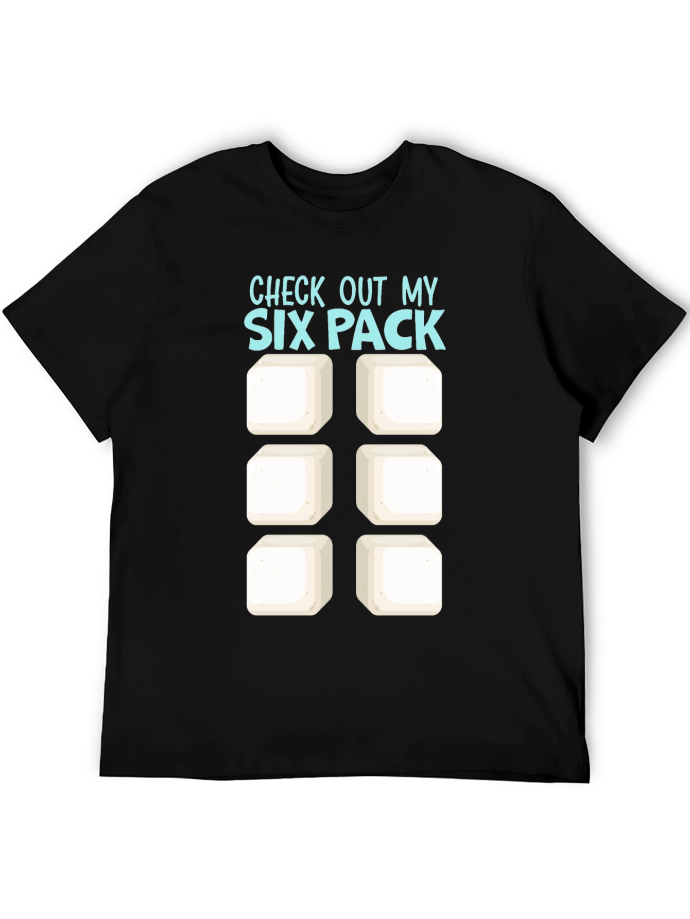 Black Check Out My Six Pack T-Shirt - Funny Abs Tee view 5