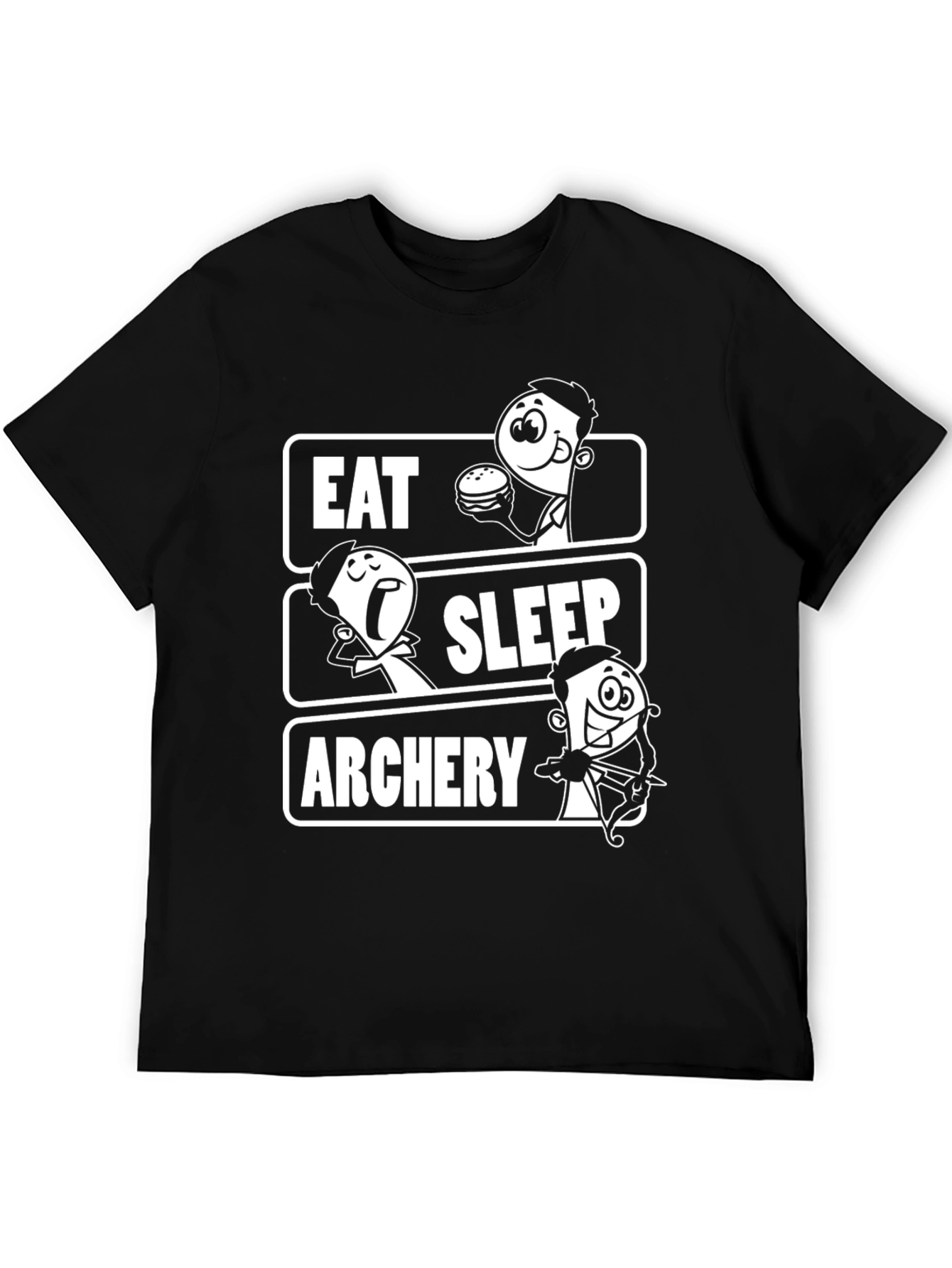Black Eat Sleep Archery Black Graphic Tee view 5