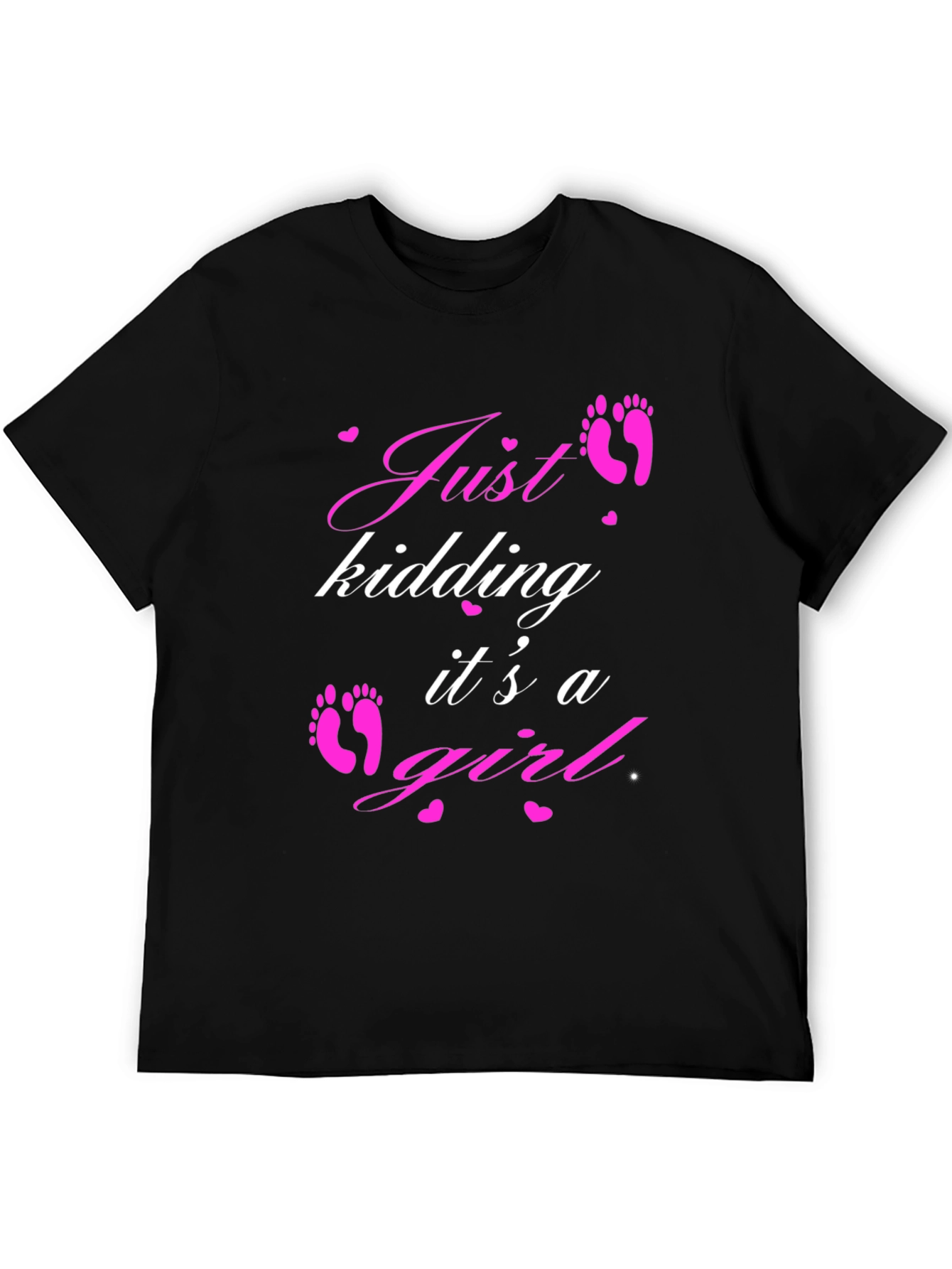 Black Just Kidding It's a Girl T-Shirt view 5