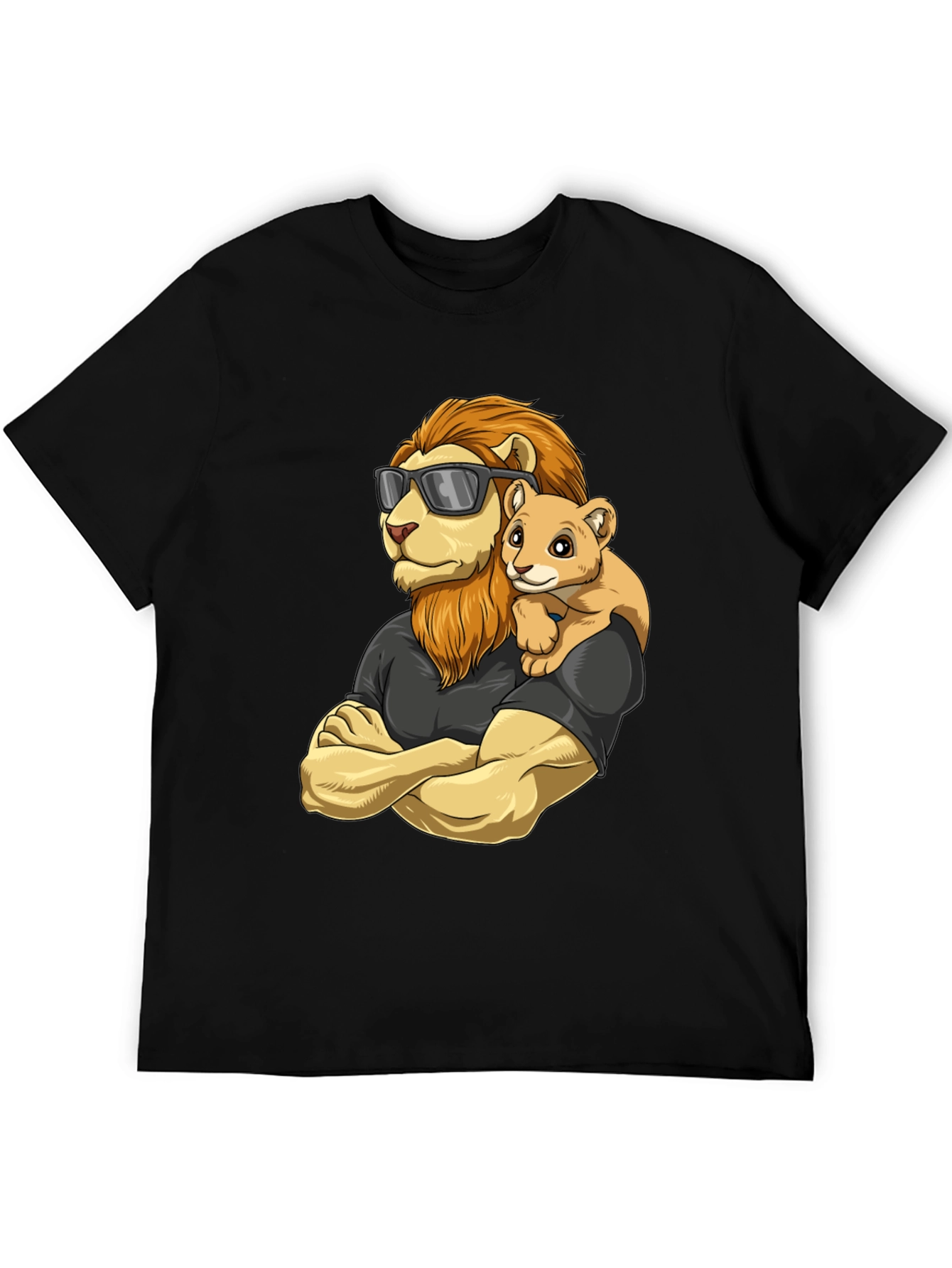 Black Lion Dad & Cub T-Shirt - Father's Day Gift view 5