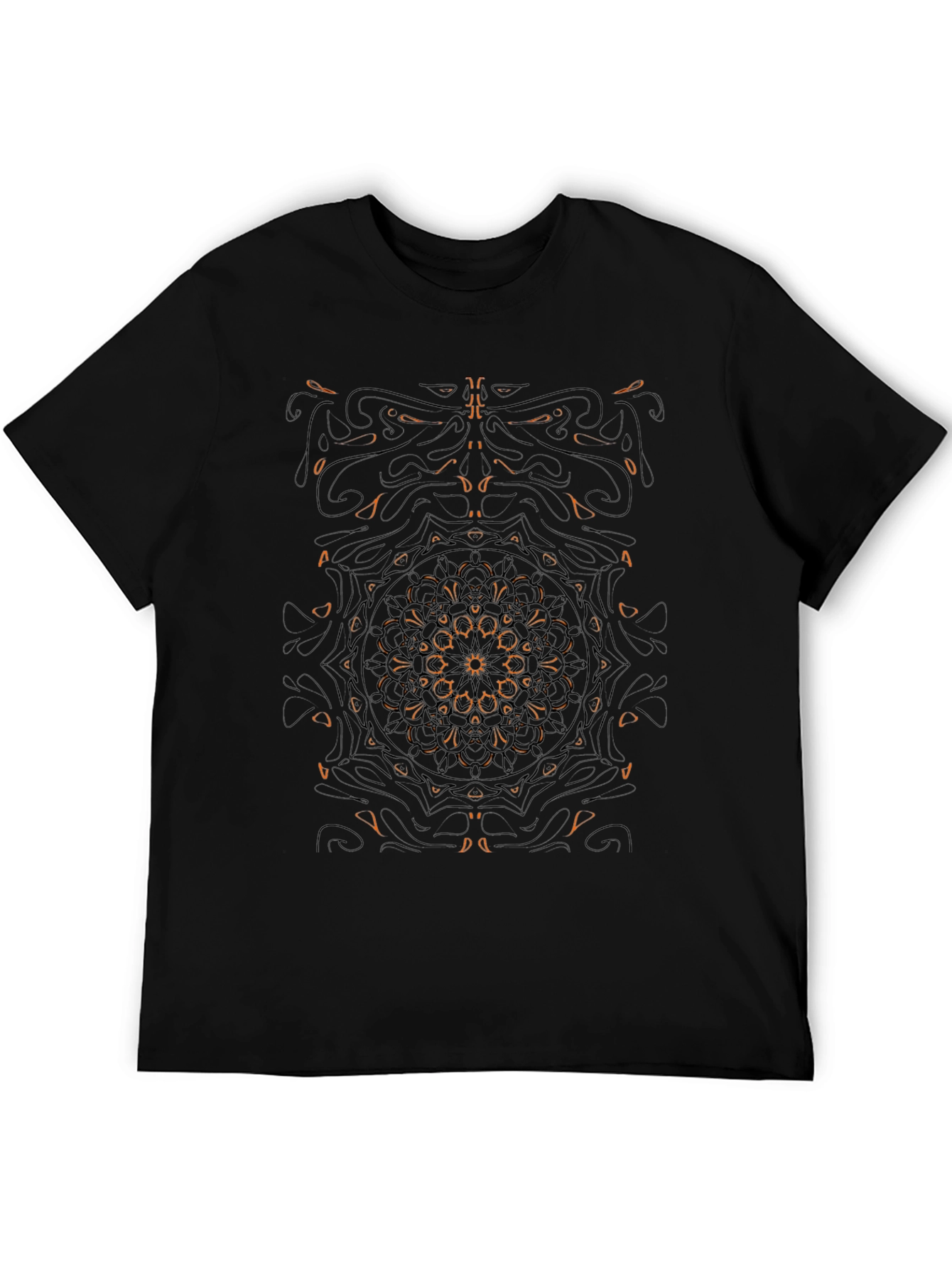 Black Abstract Graphic Black Tee view 5