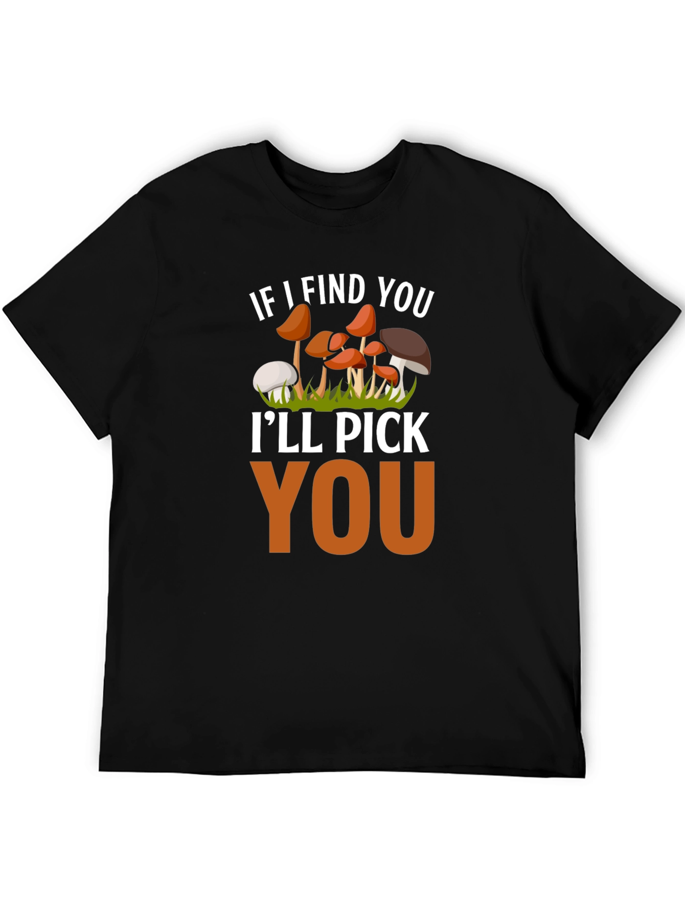 Black Mushroom Lover T-Shirt - I'll Pick You Funny Tee view 5