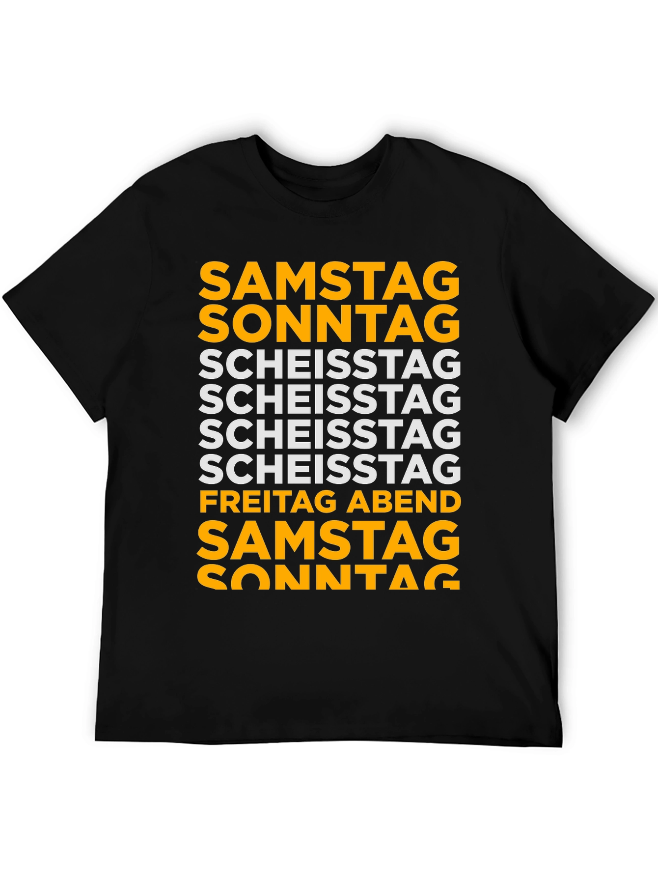 Black Funny German Days of the Week T-Shirt view 5