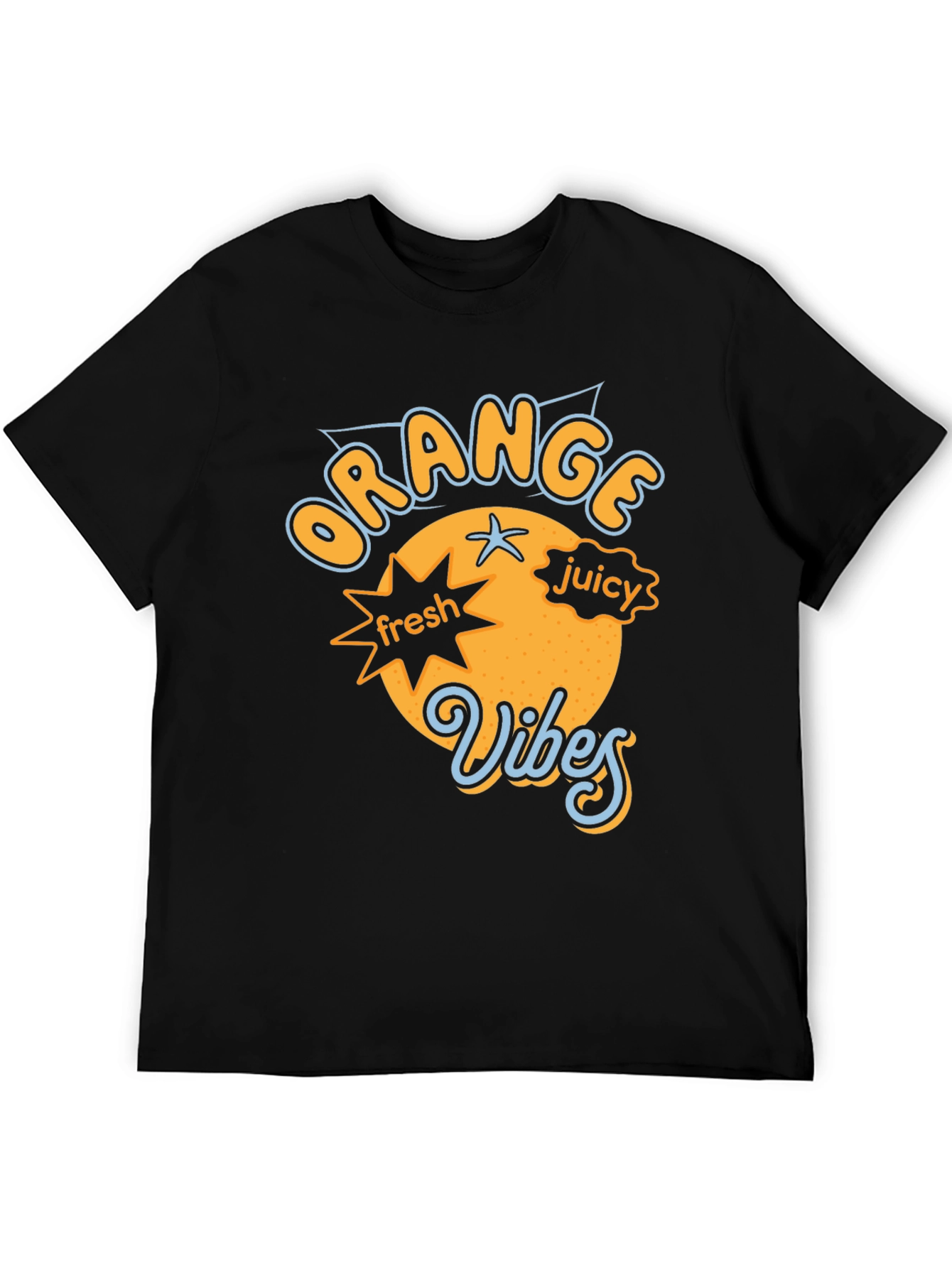 Black Orange Vibes Graphic Tee - Fresh & Fun view 5