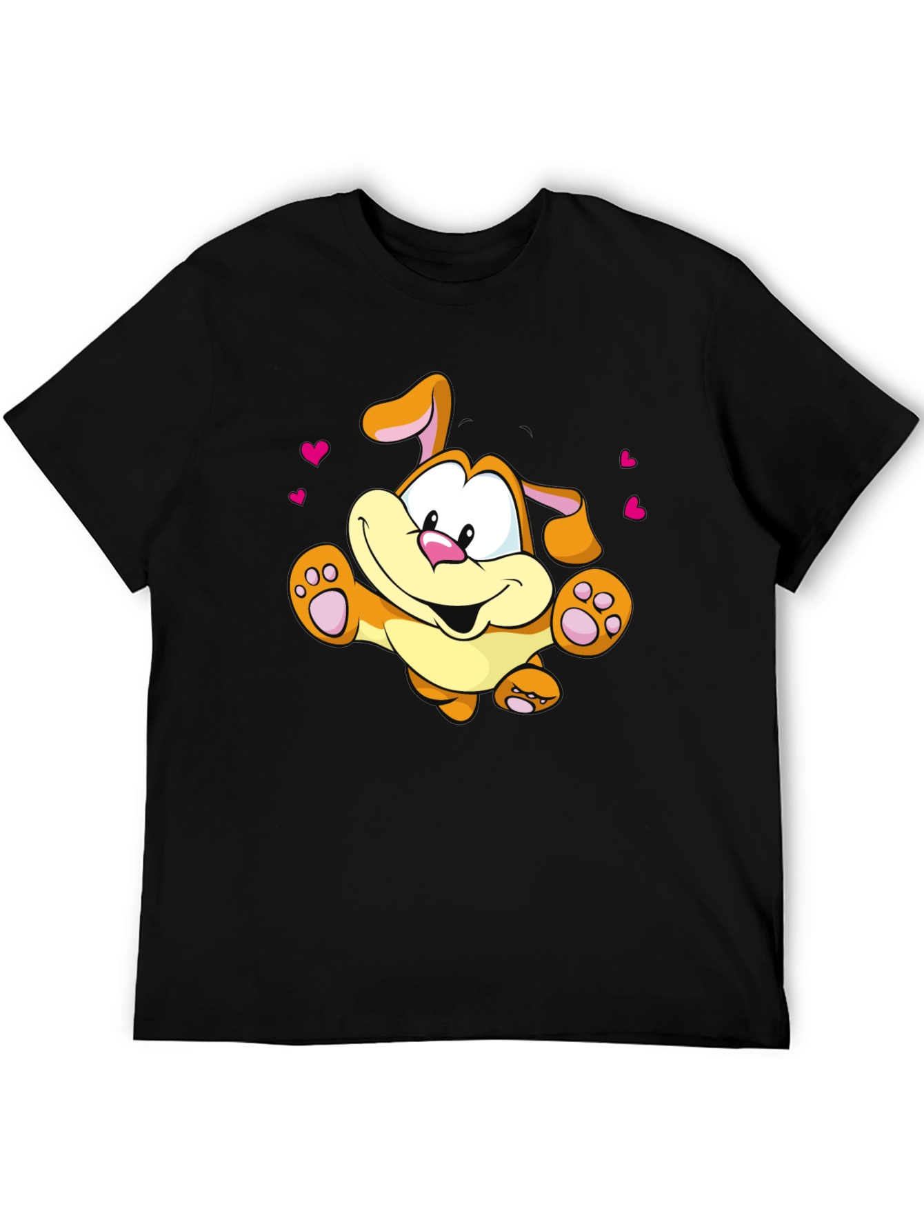 Black Cartoon Dog T-Shirt - Cute & Playful Design view 5