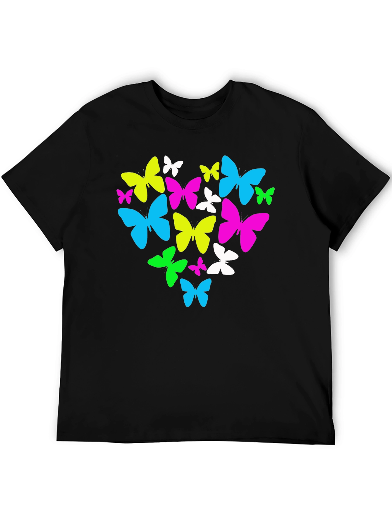 Black Butterfly Heart Graphic T-Shirt - Black view 5