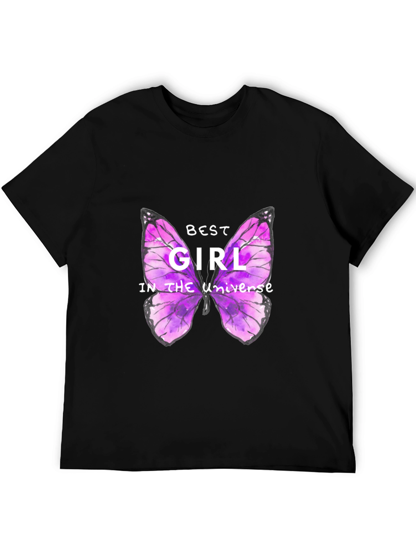 Black Best Girl Butterfly Graphic T-Shirt view 5