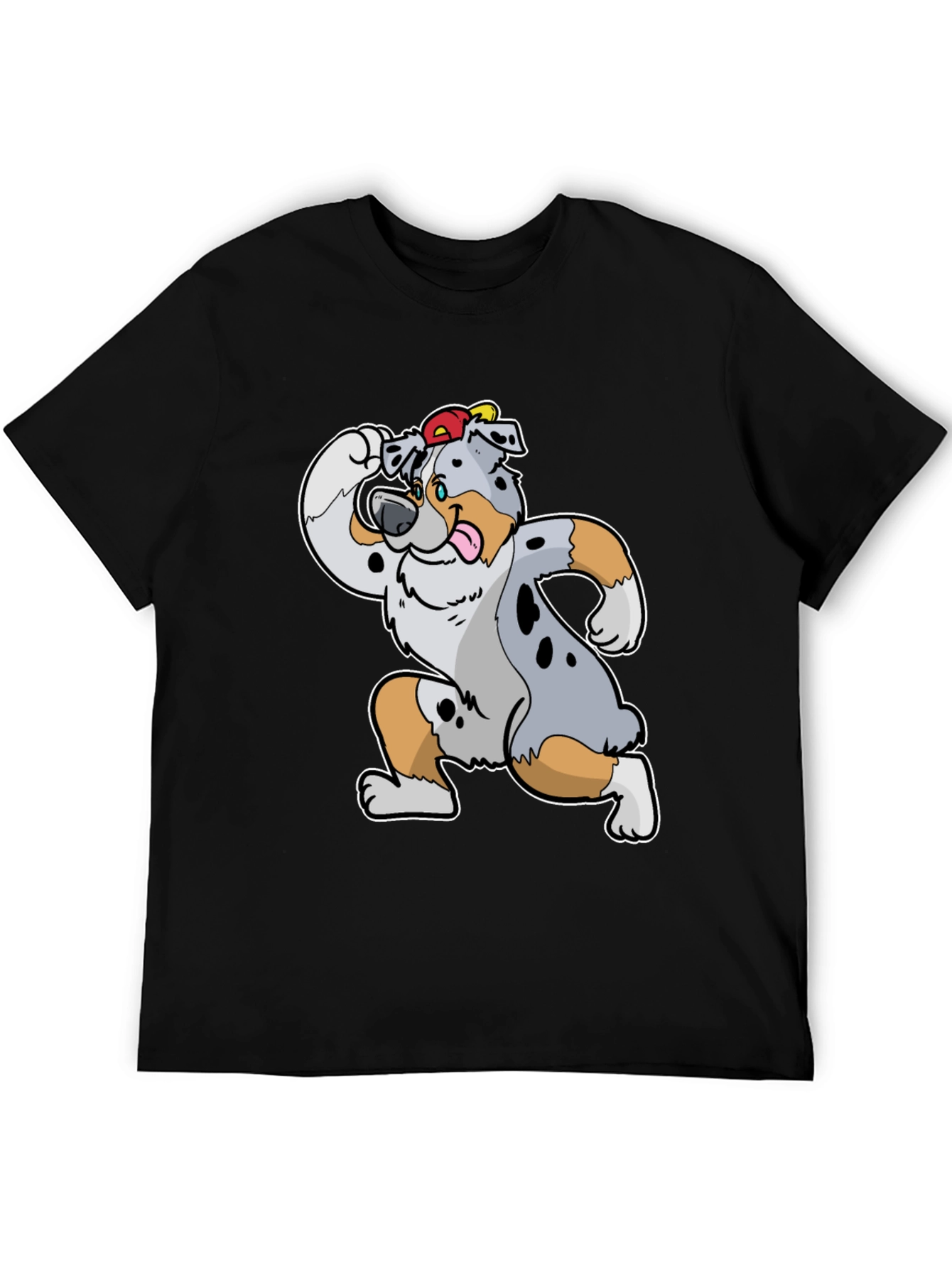 Black Dog Cartoon T-Shirt view 5