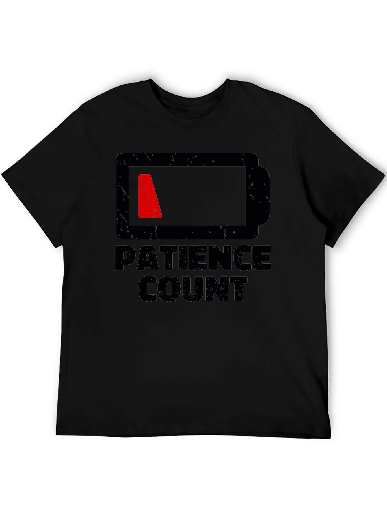 Black Patience Count Low Battery Graphic Tee - Black view 5