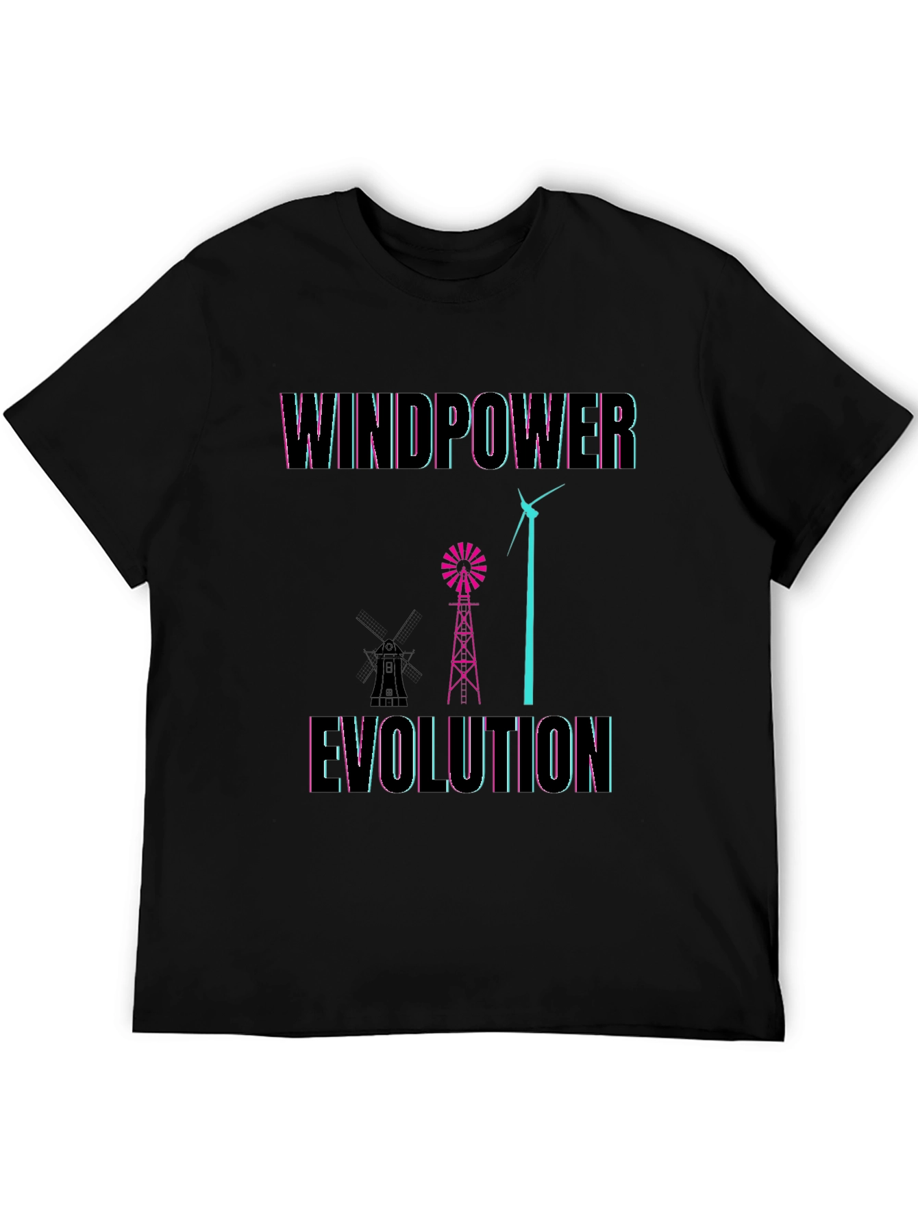 Black Windpower Evolution Graphic Tee - Black Cotton T-Shirt view 5