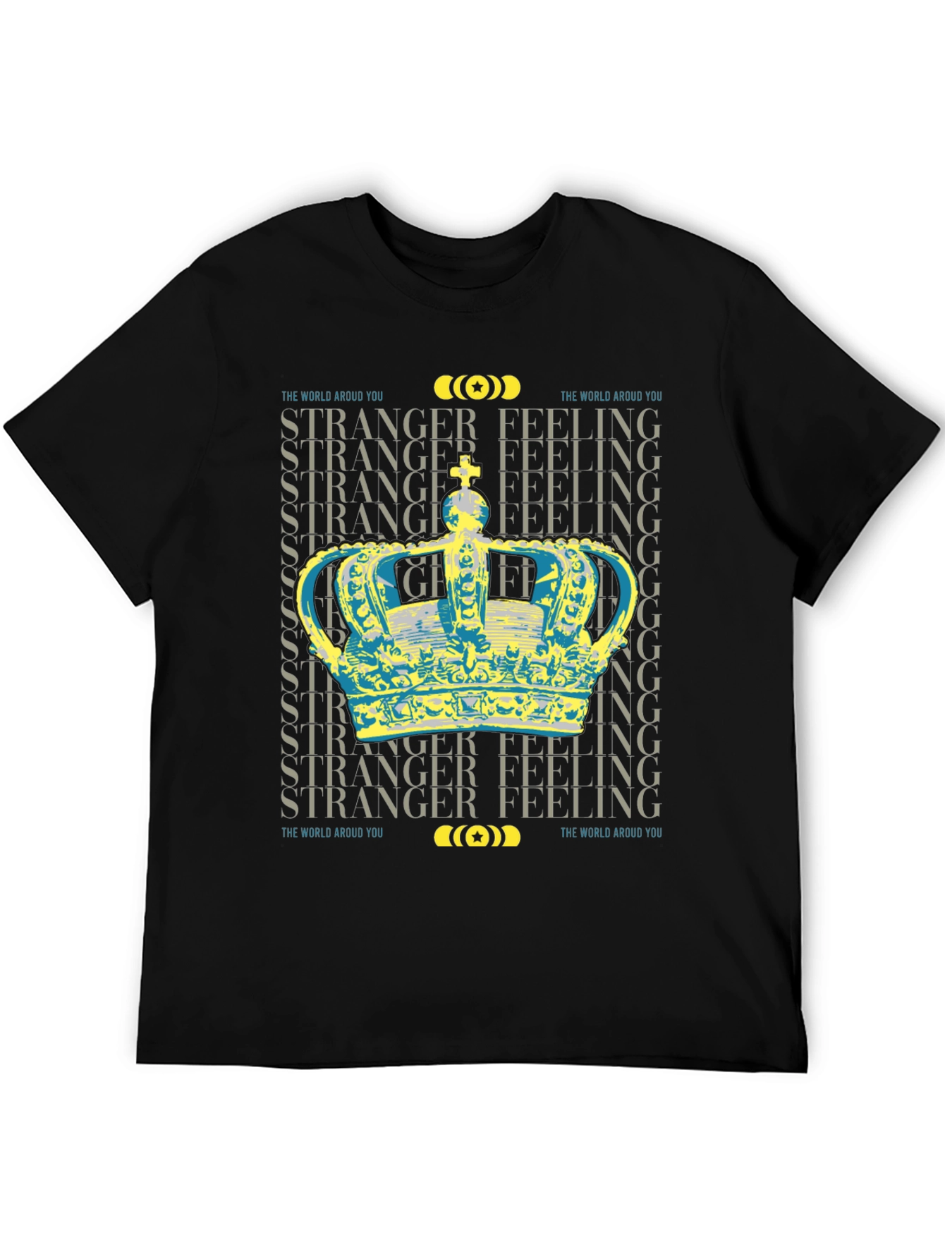 Black Stranger Feeling Crown Graphic Black T-Shirt view 5