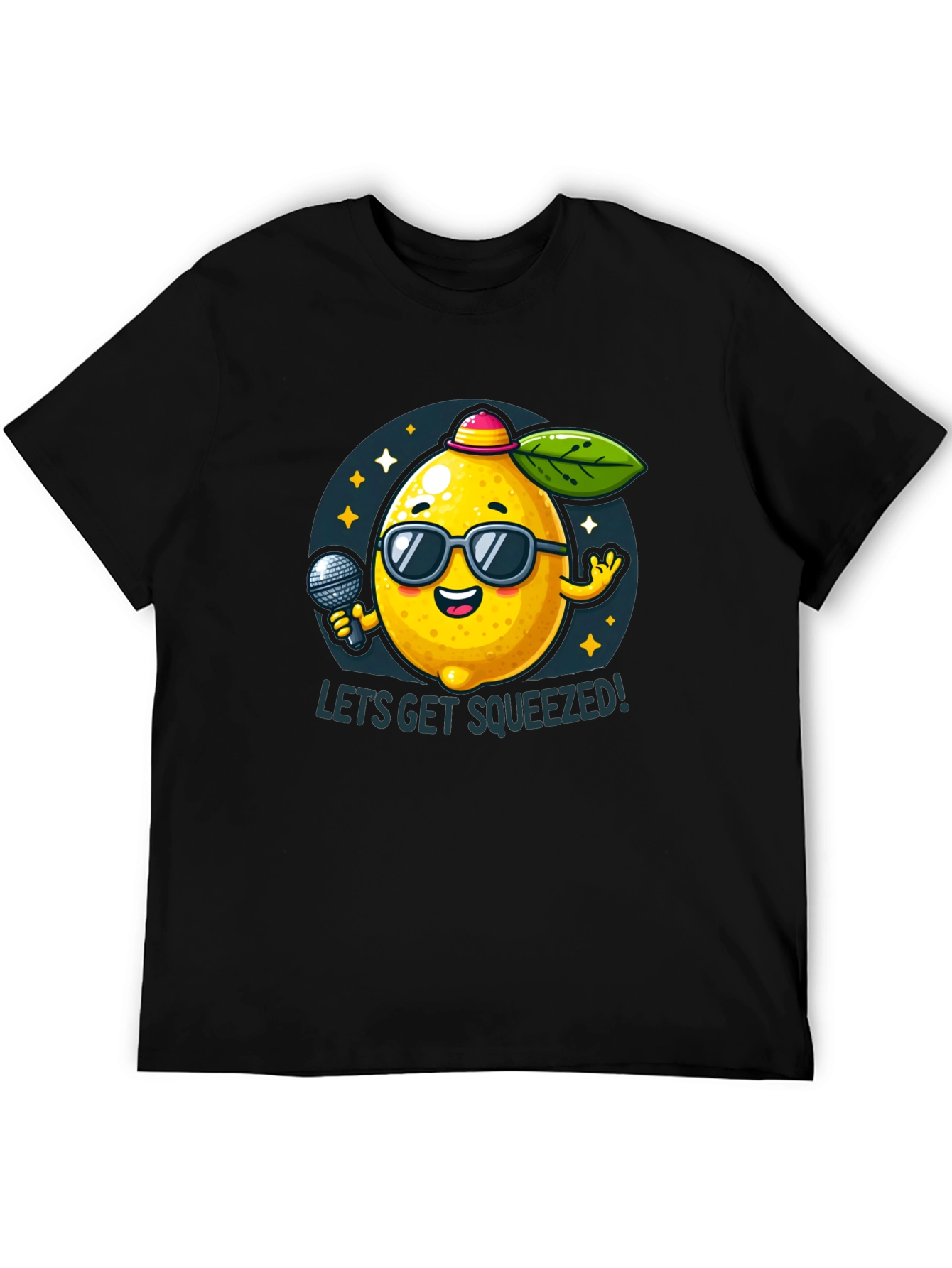 Black Funny Lemon T-Shirt - Let's Get Squeezed! view 5