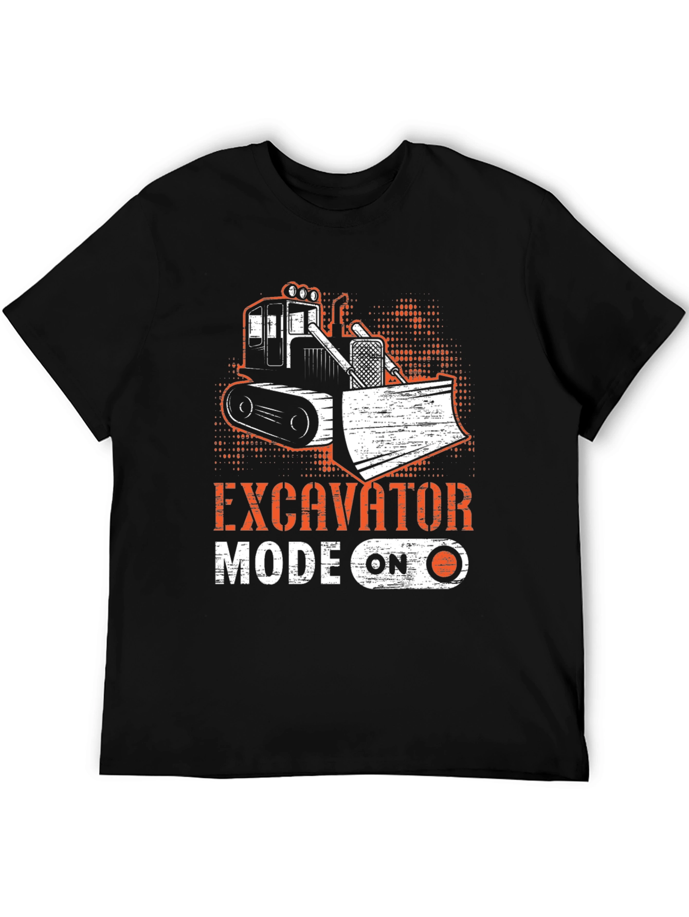 Black Excavator Mode On Black T-Shirt view 5