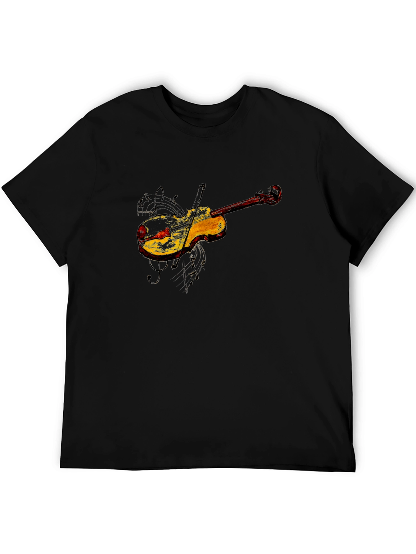 Black Violin Graphic Tee - Black Cotton Blend view 5