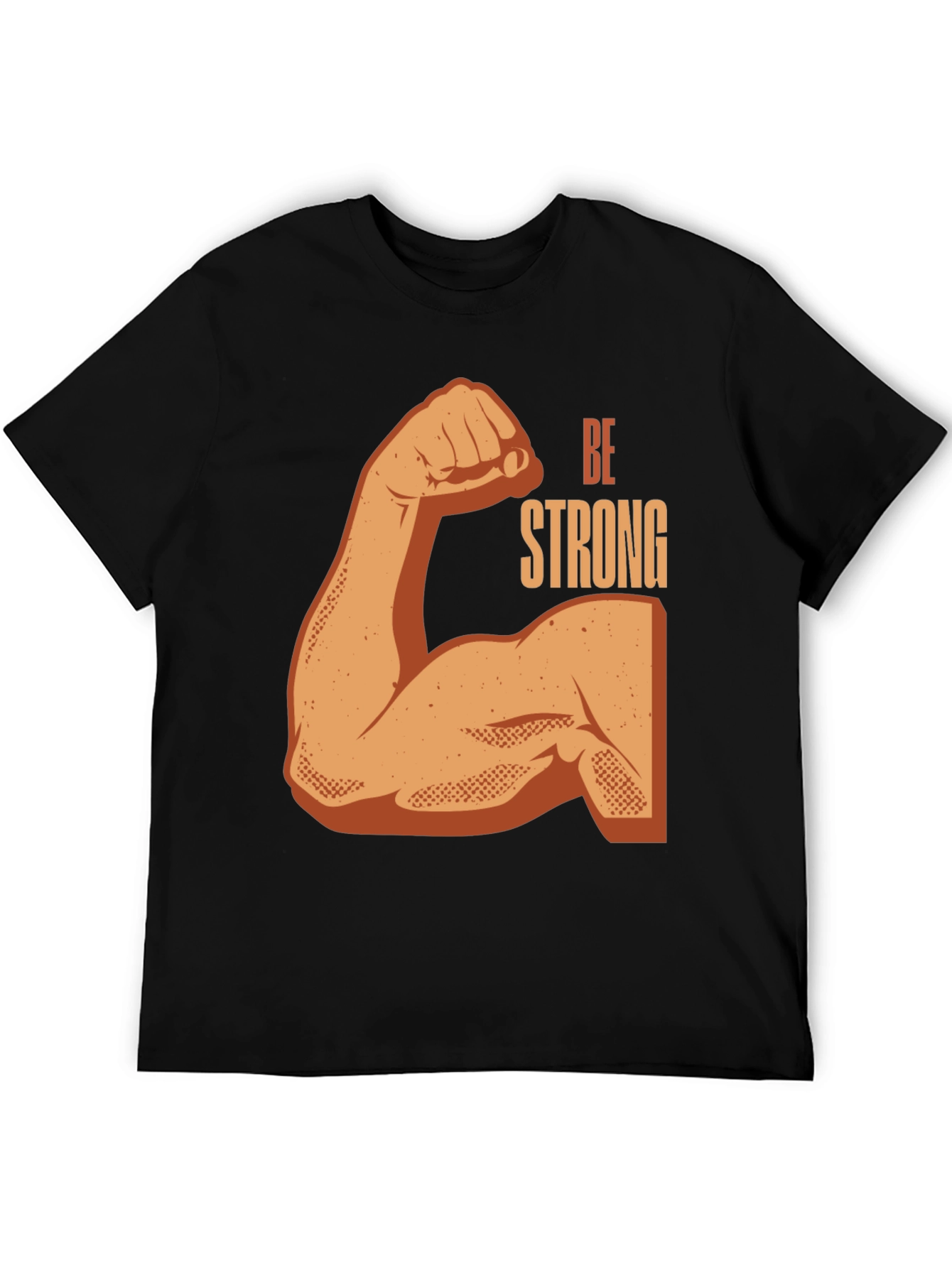 Black Be Strong Graphic Print Black T-Shirt view 5
