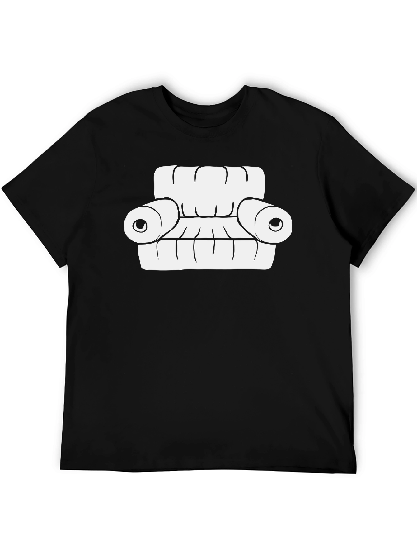 Black Cartoon Couch Graphic Tee - Comfortable Black T-Shirt view 5