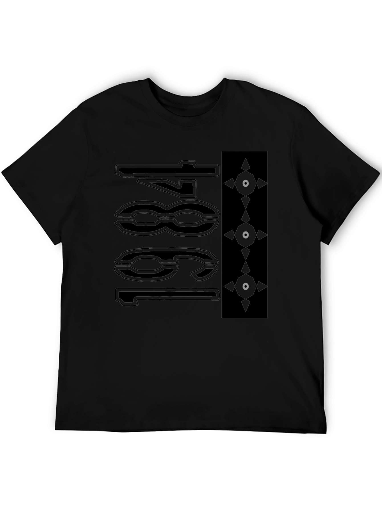 Black Abstract Graphic T-Shirt - Modern Streetwear Style view 5