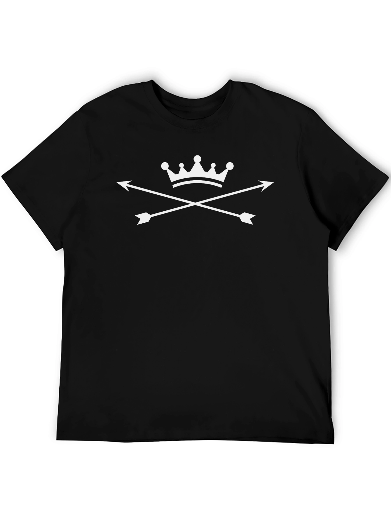 Black Crown & Arrows Graphic Tee - Men's Black T-Shirt view 5