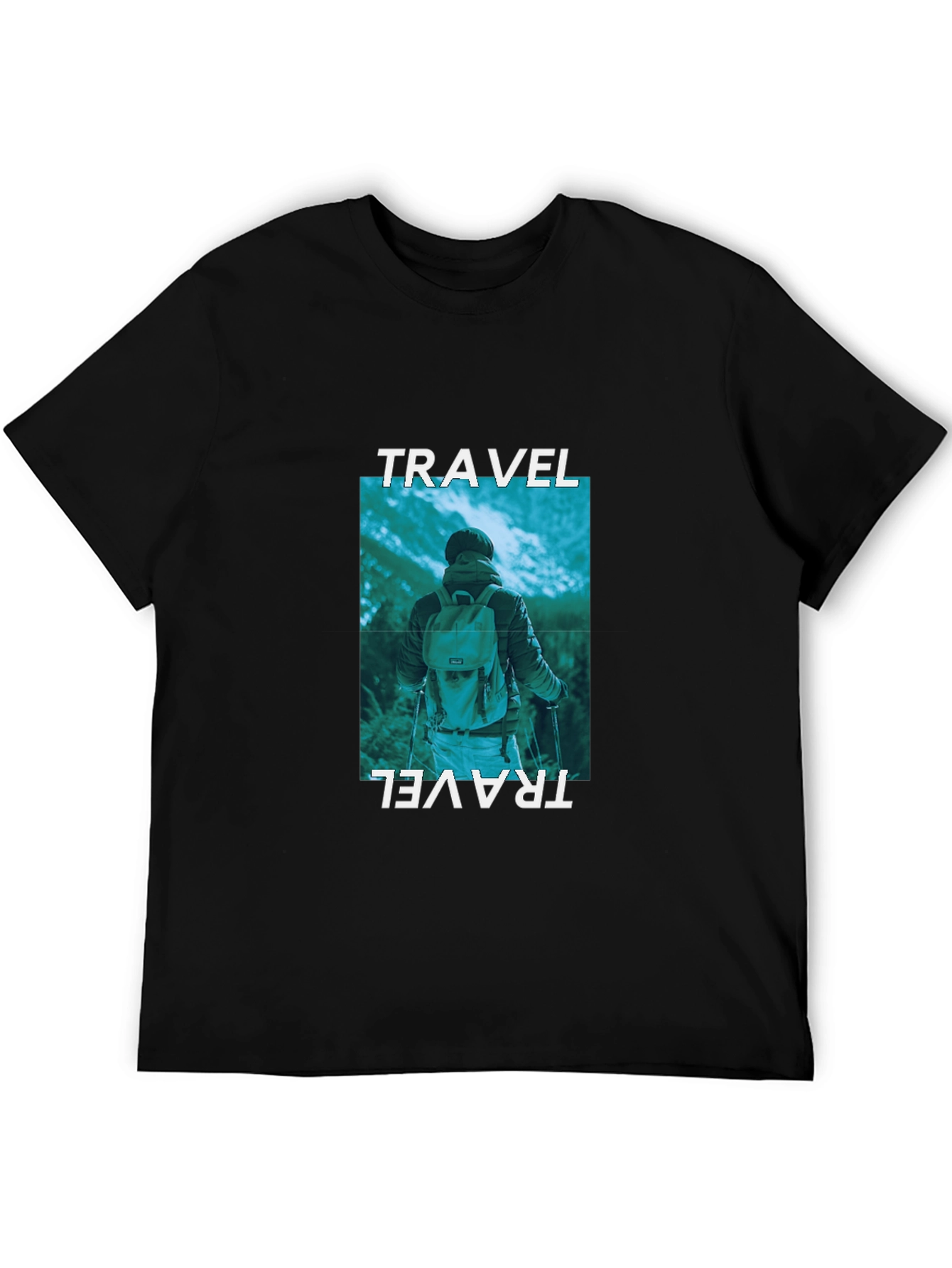 Black Travel Adventure Graphic Tee - Black view 5