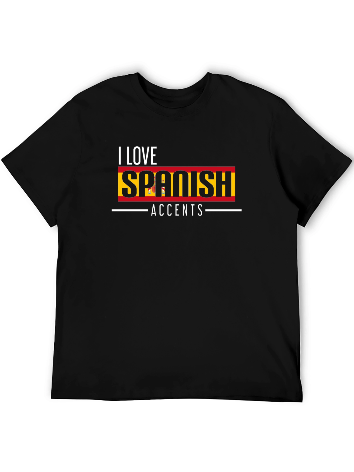 Black I Love Spanish Accents T-Shirt - Black view 5