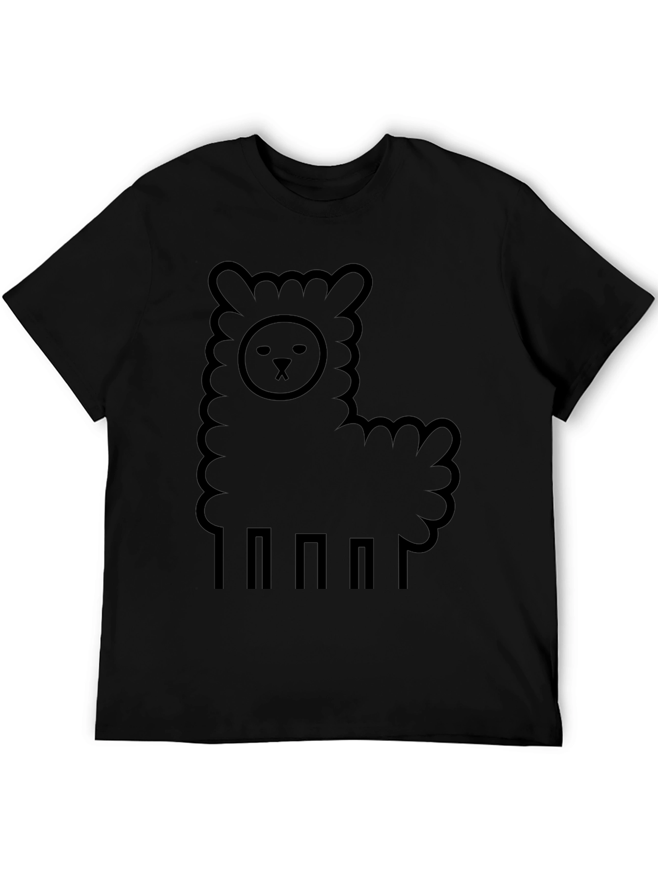 Black Llama Graphic Tee - Black Casual Comfort view 5