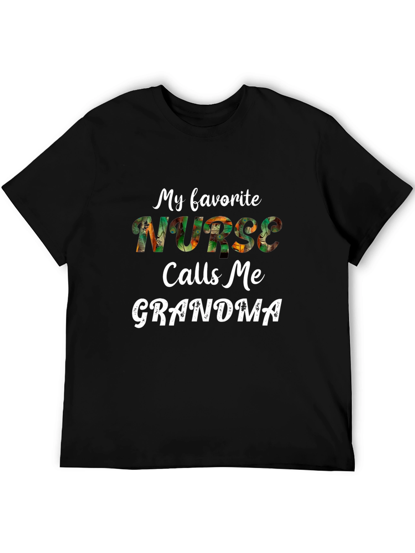 Black My Favorite Nurse Calls Me Grandma T-Shirt view 5