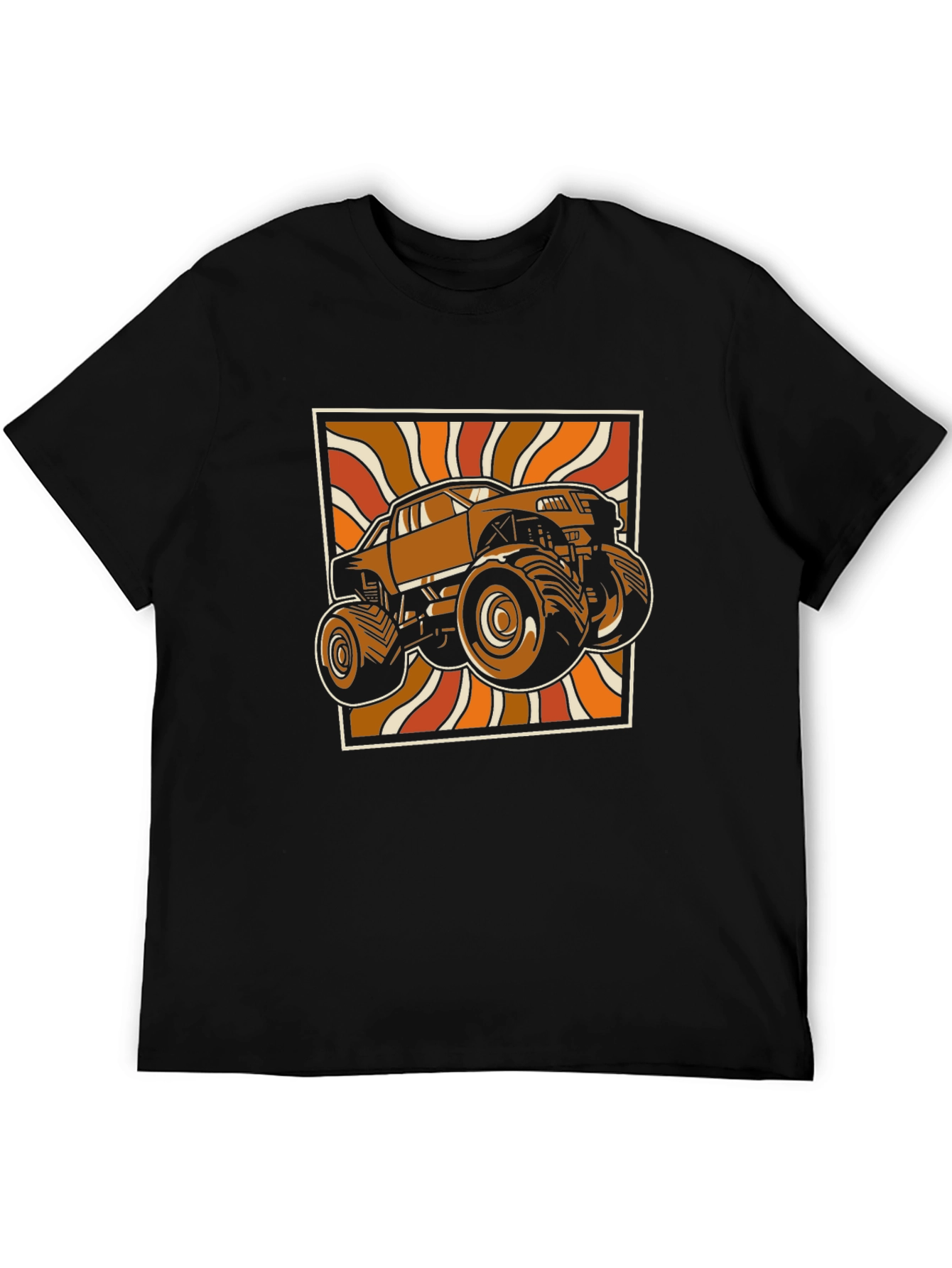 Black Retro Monster Truck Graphic Tee - Black view 5