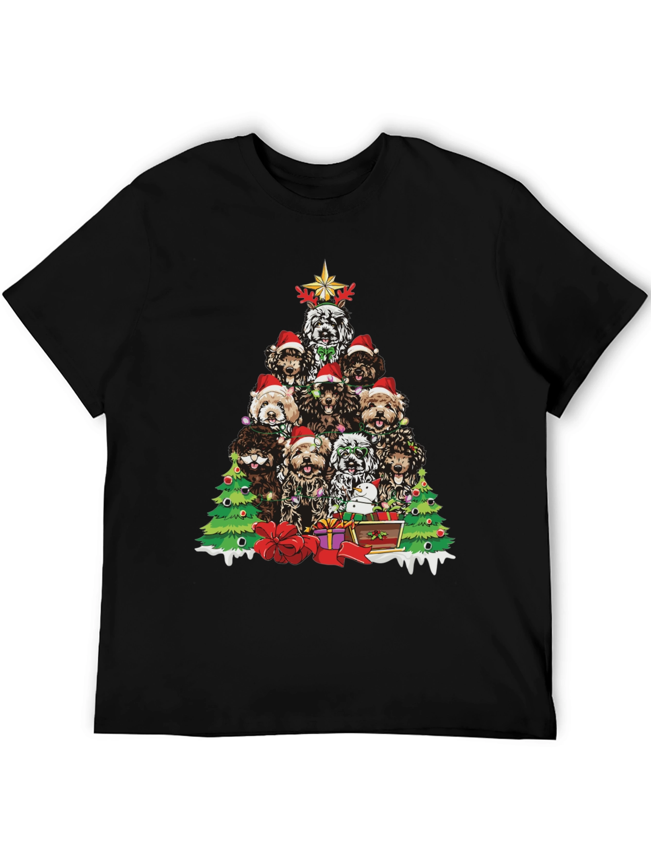 Festive Dog Christmas Tree T-Shirt - 5