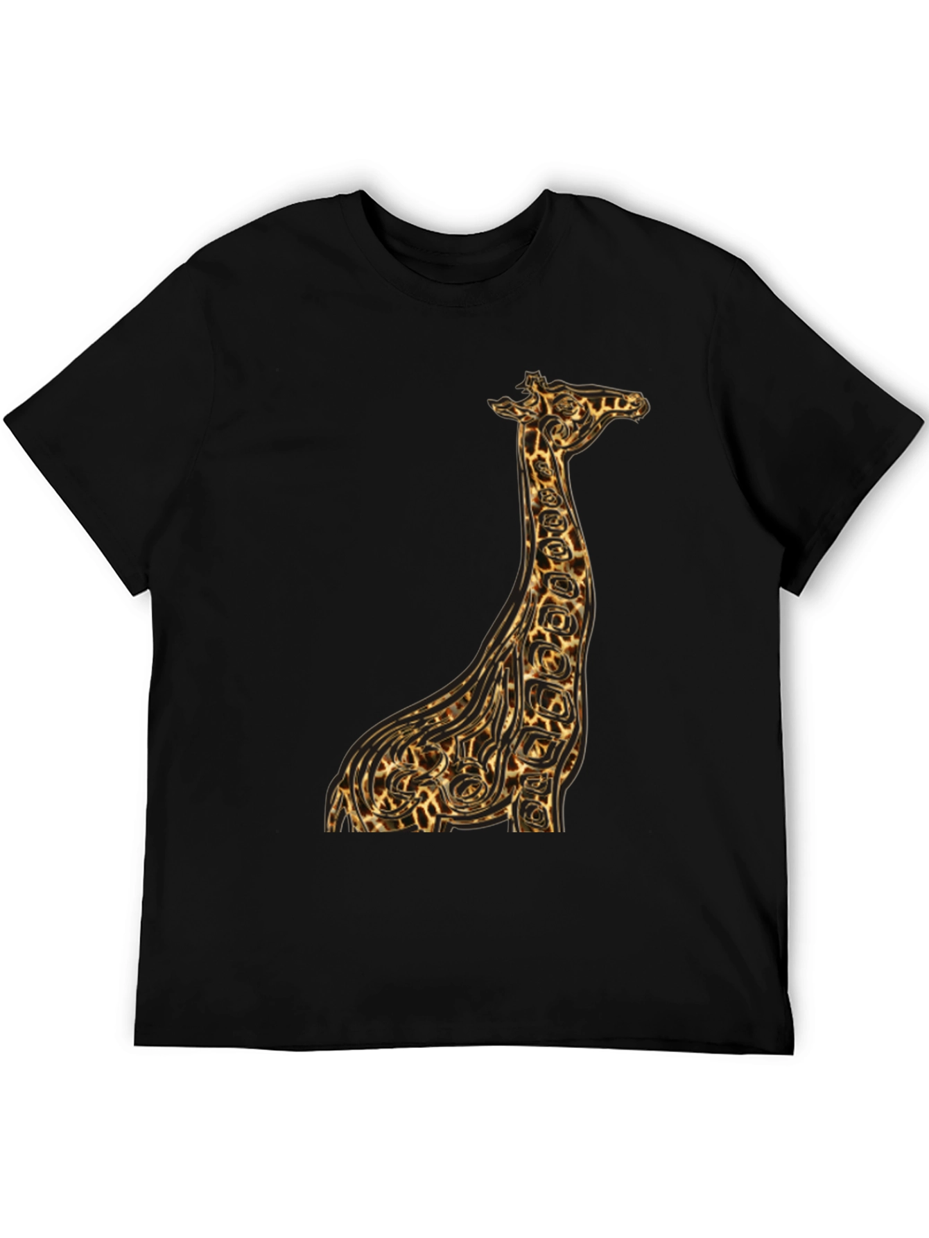 Black Giraffe Print Graphic Tee - Unique Animal Design view 5