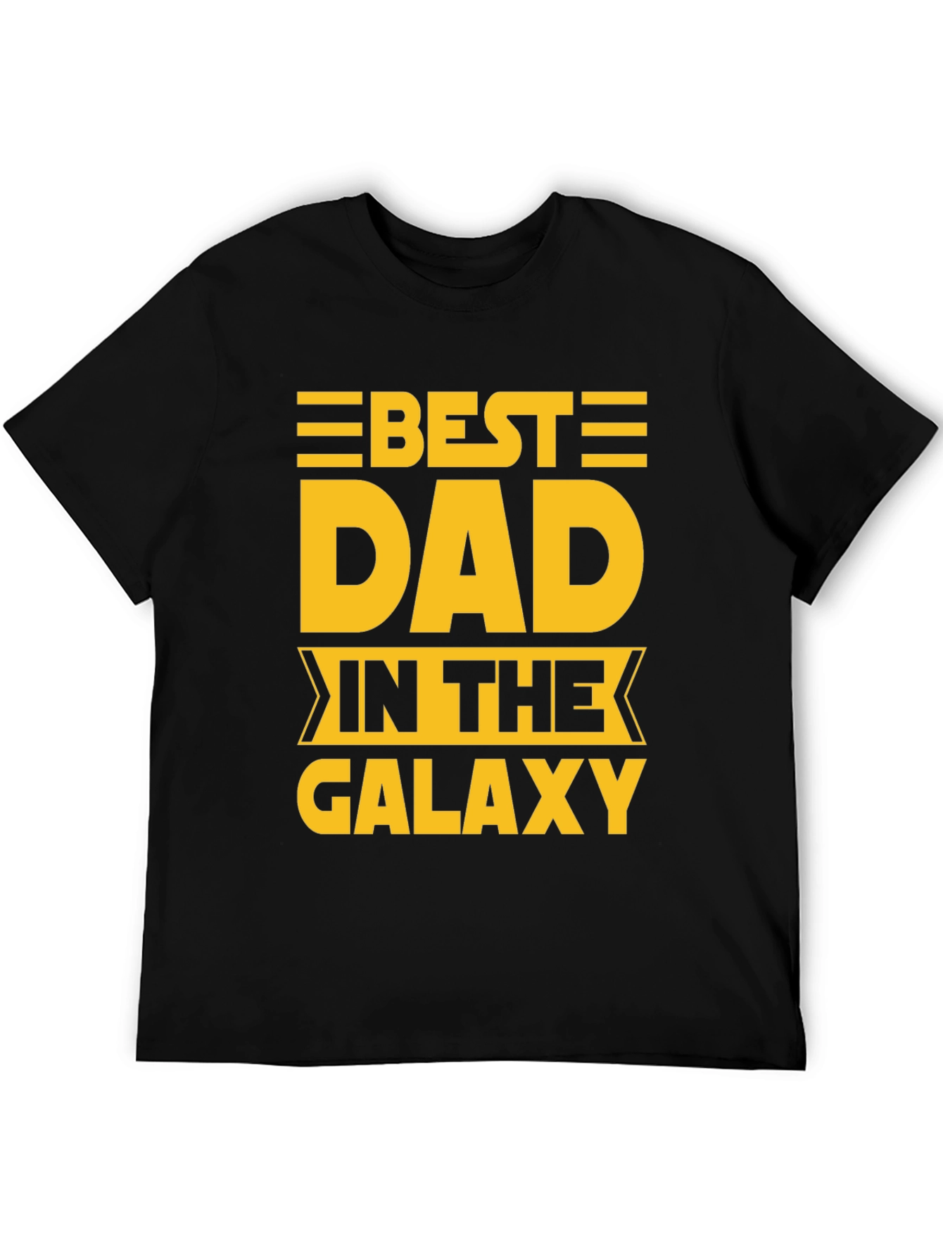 Black Best Dad in The Galaxy Graphic T-Shirt view 5
