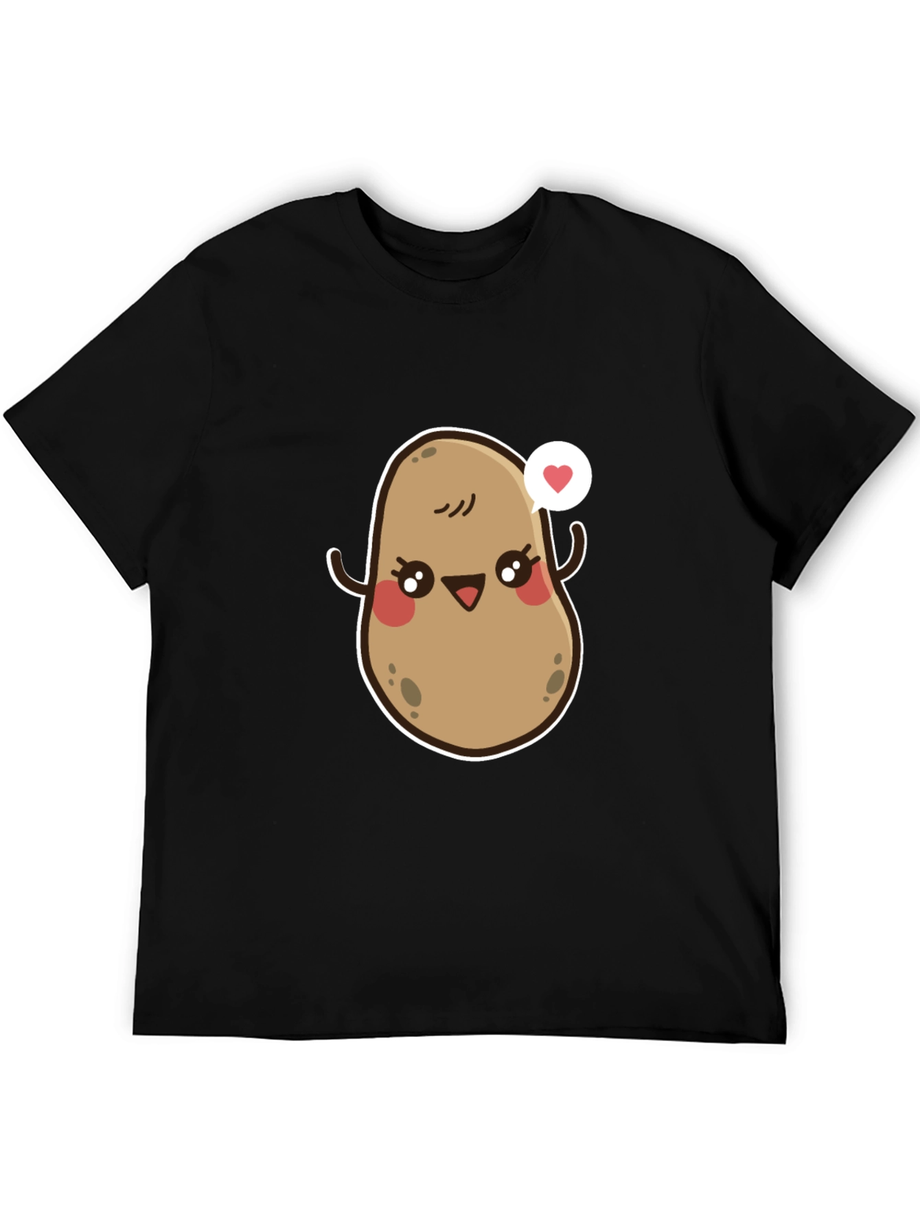 Black Cute Potato Love T-Shirt view 5