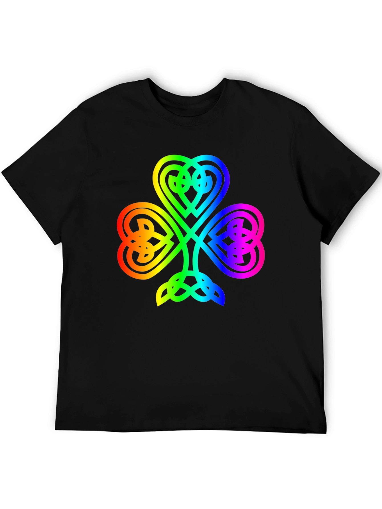 Black Rainbow Shamrock T-Shirt - Lucky Irish Pride view 5
