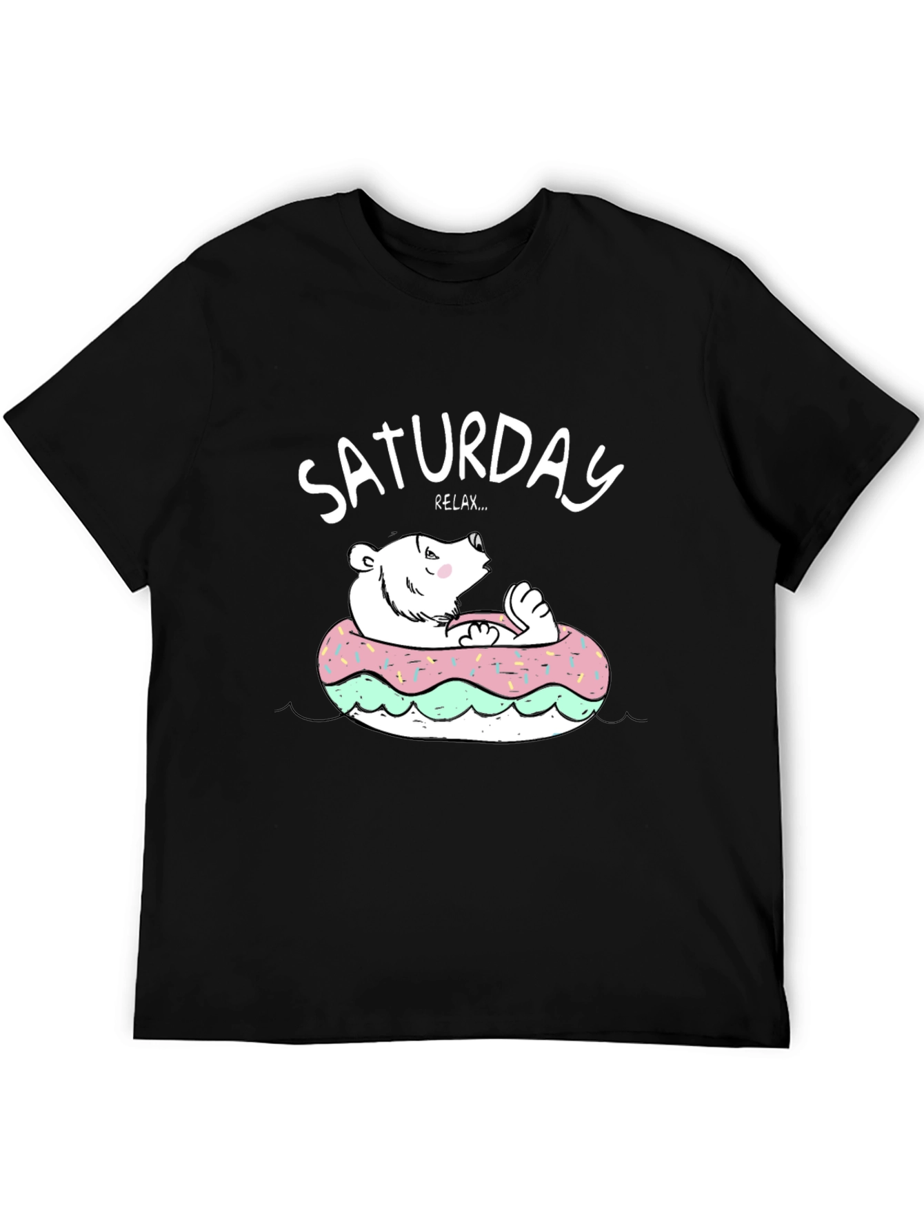Black Saturday Relax Bear Donut T-Shirt view 5