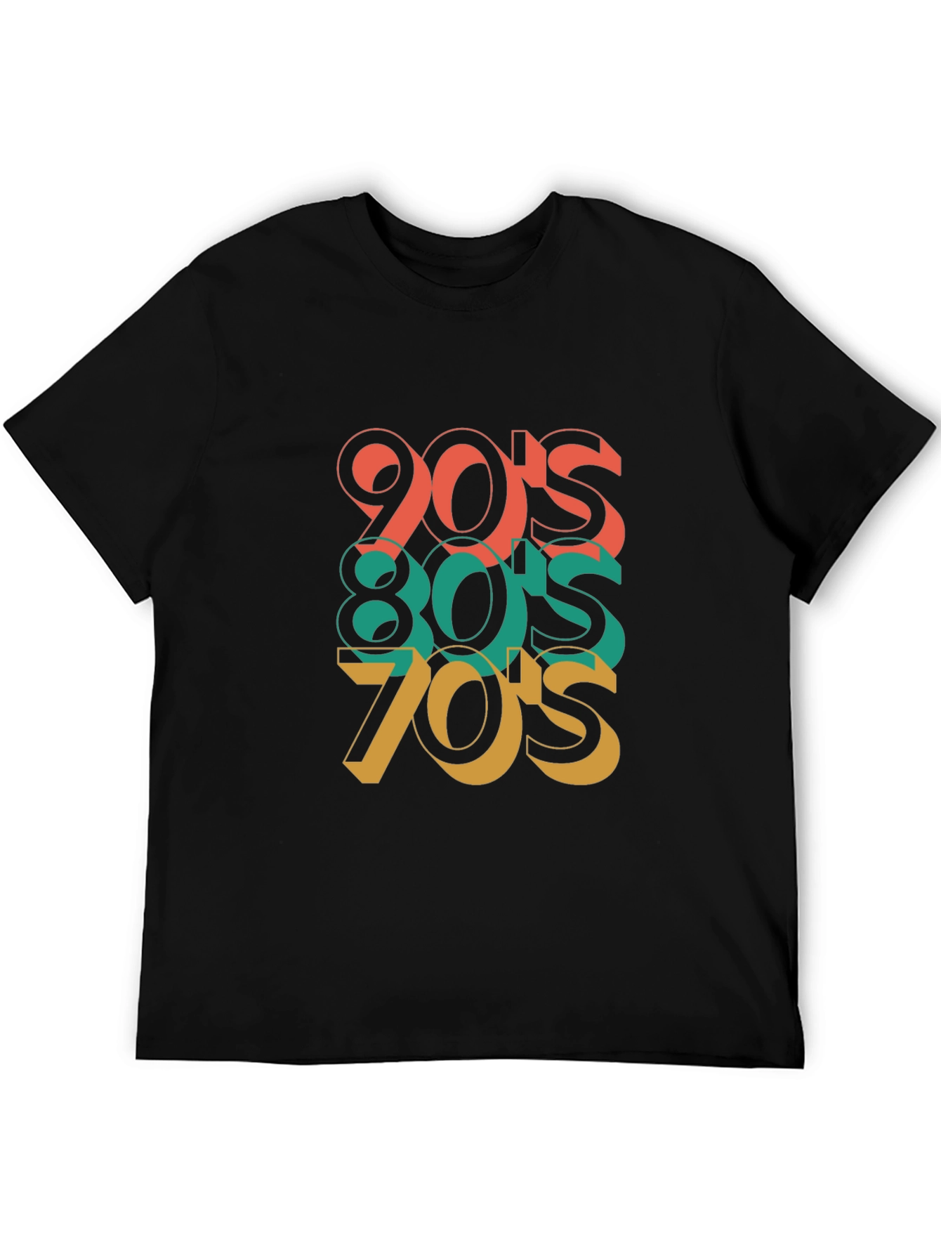 Black Retro 70's 80's 90's Throwback T-Shirt view 5