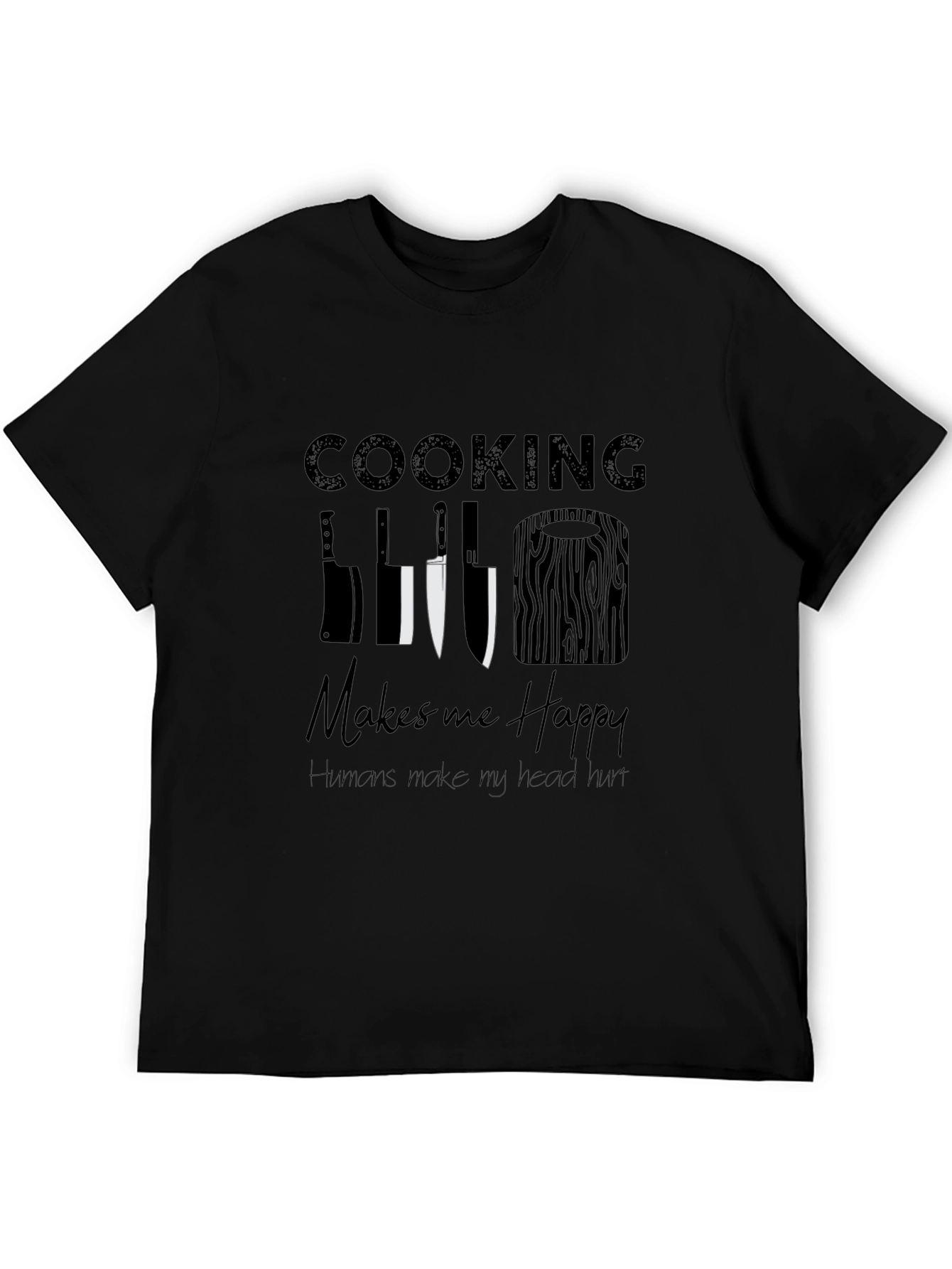 Black Cooking Makes Me Happy Graphic Tee view 5
