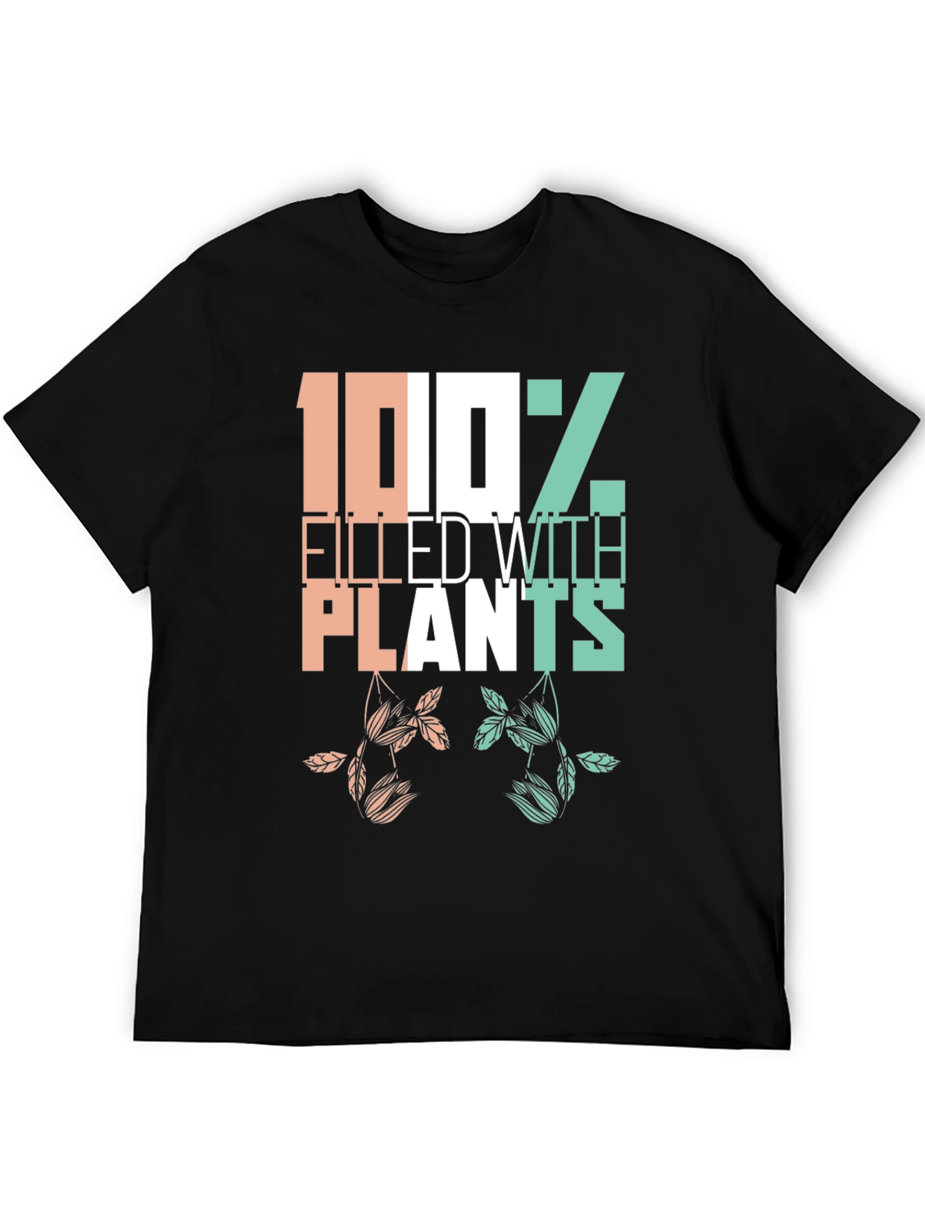 Black Plant Lover T-Shirt - 100% Filled with Plants view 5
