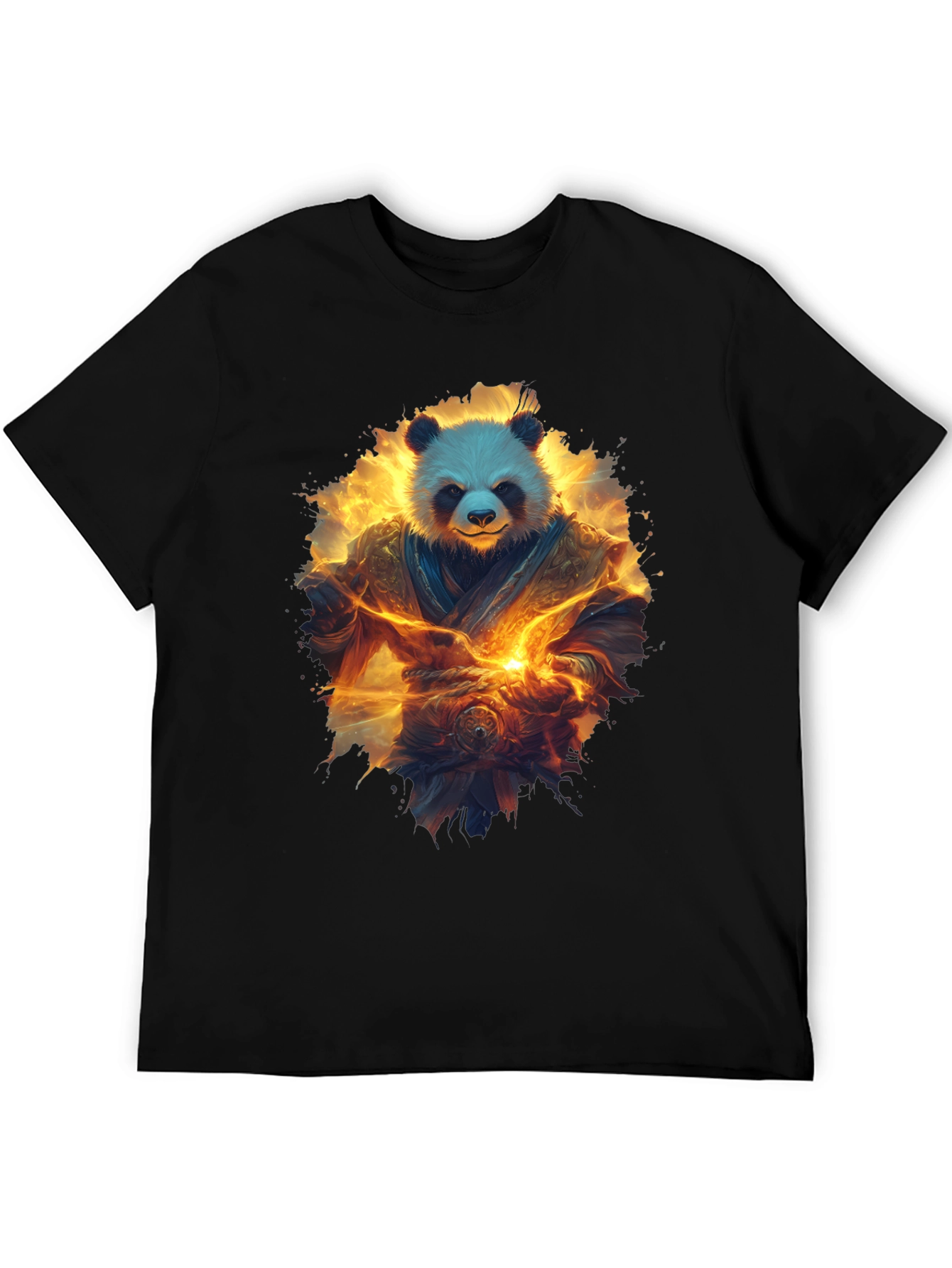 Black Panda Warrior Graphic T-Shirt view 5