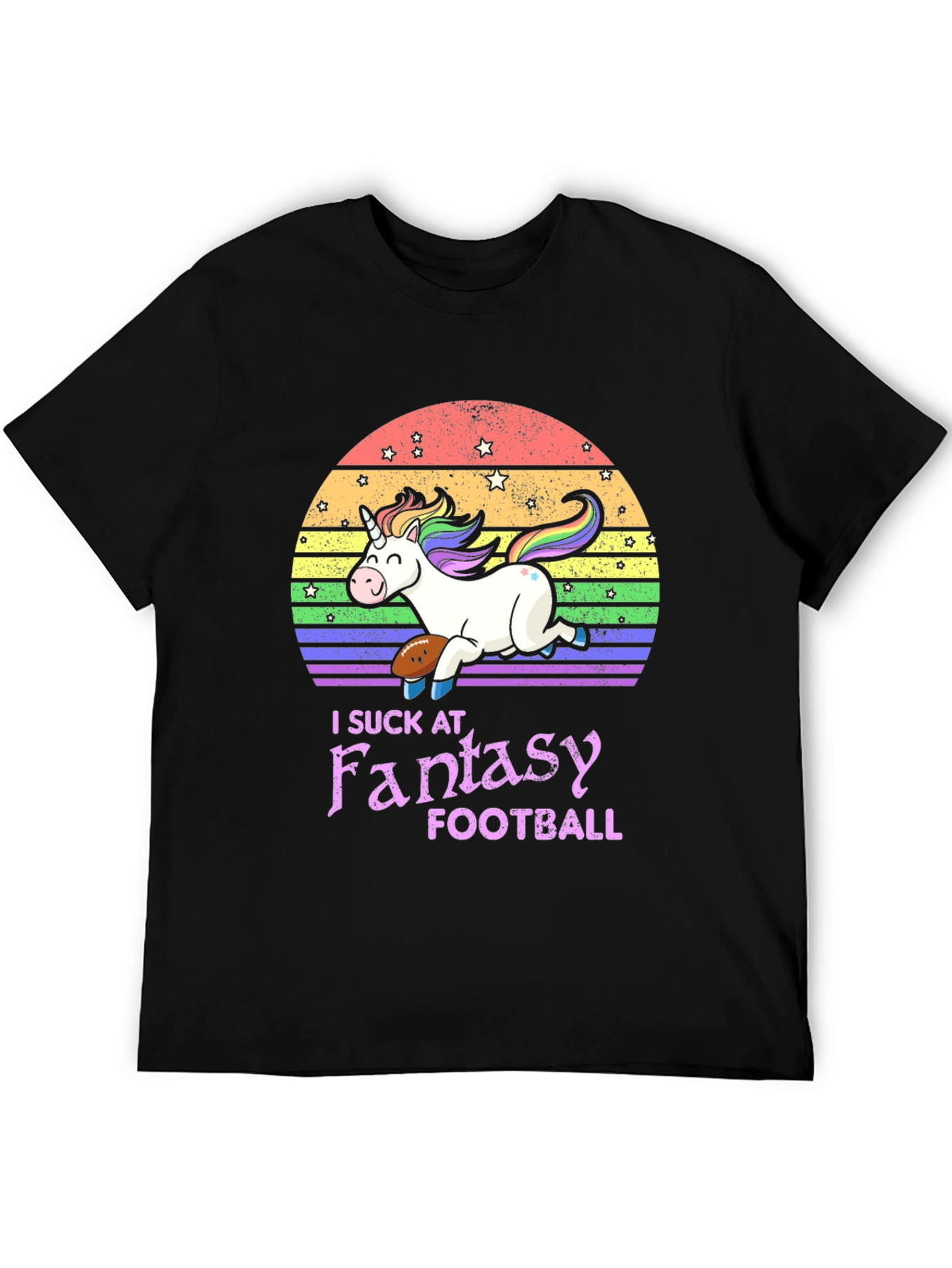 Black Unicorn Fantasy Football T-Shirt view 5