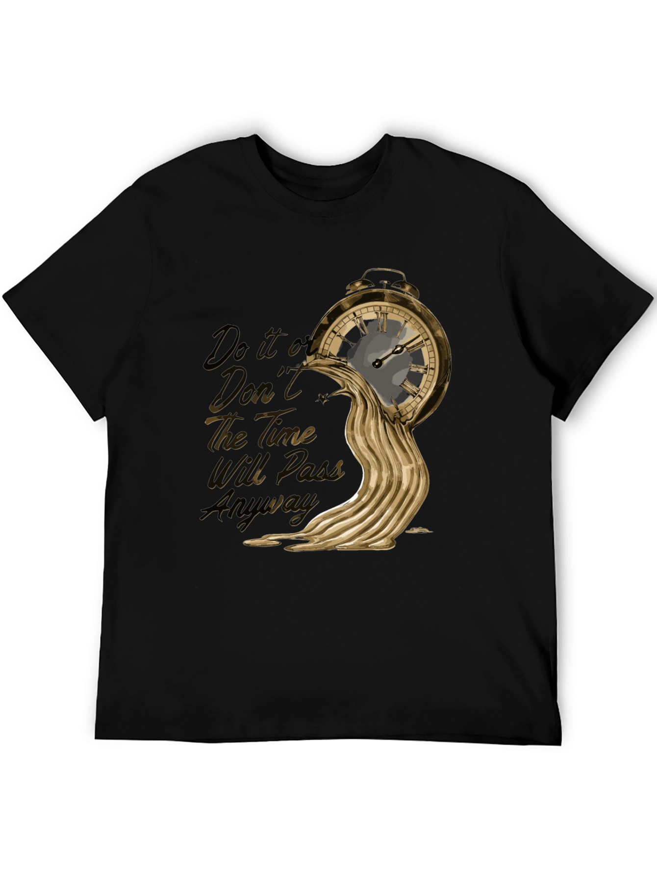 Black Melting Clock Graphic Tee - Time is Fluid! view 5