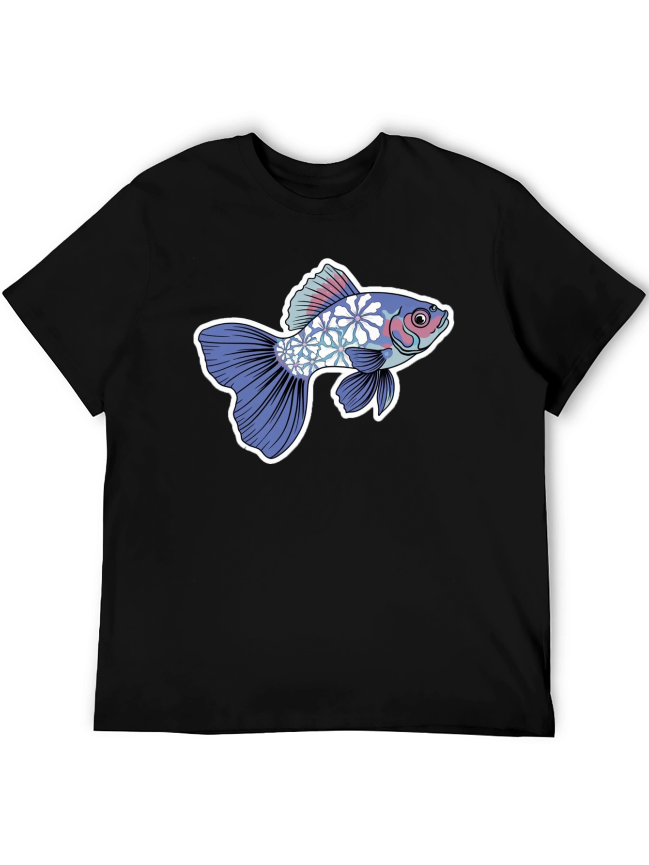Black Floral Koi Graphic Tee view 5