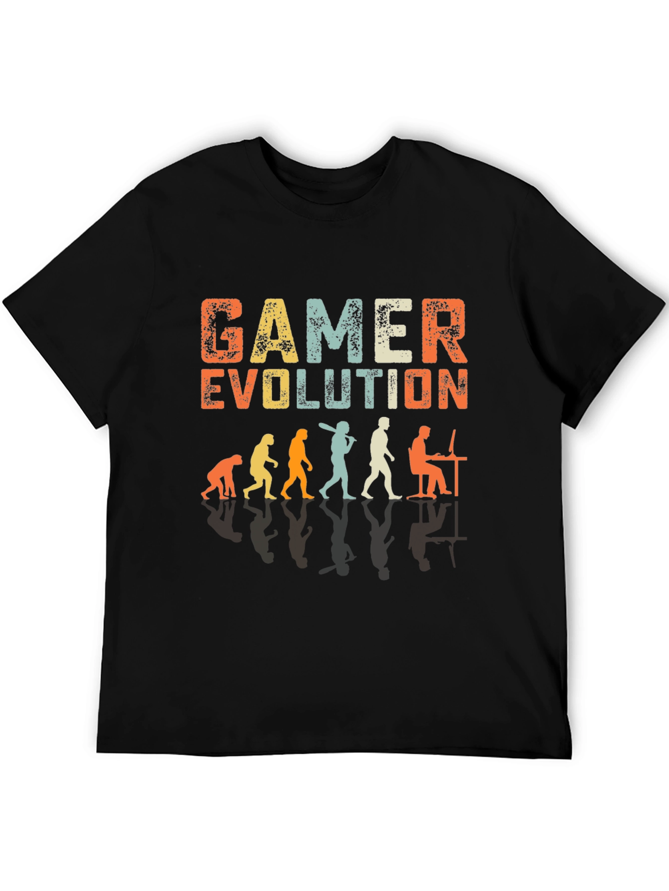 Black Gamer Evolution Graphic T-Shirt - Black Cotton Tee view 5